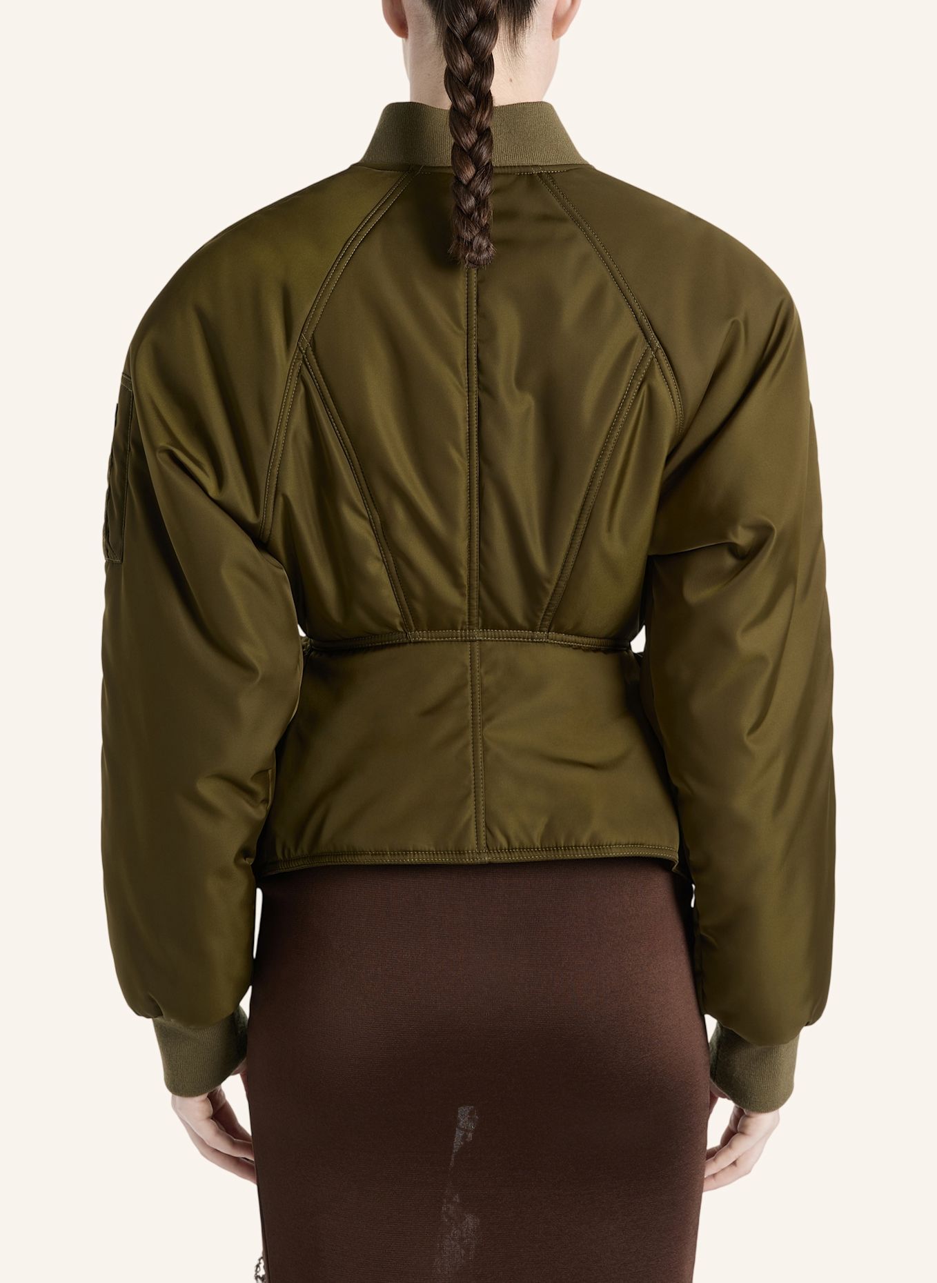 BALMAIN Nylonjacke mit Schößchen: GRÜN
