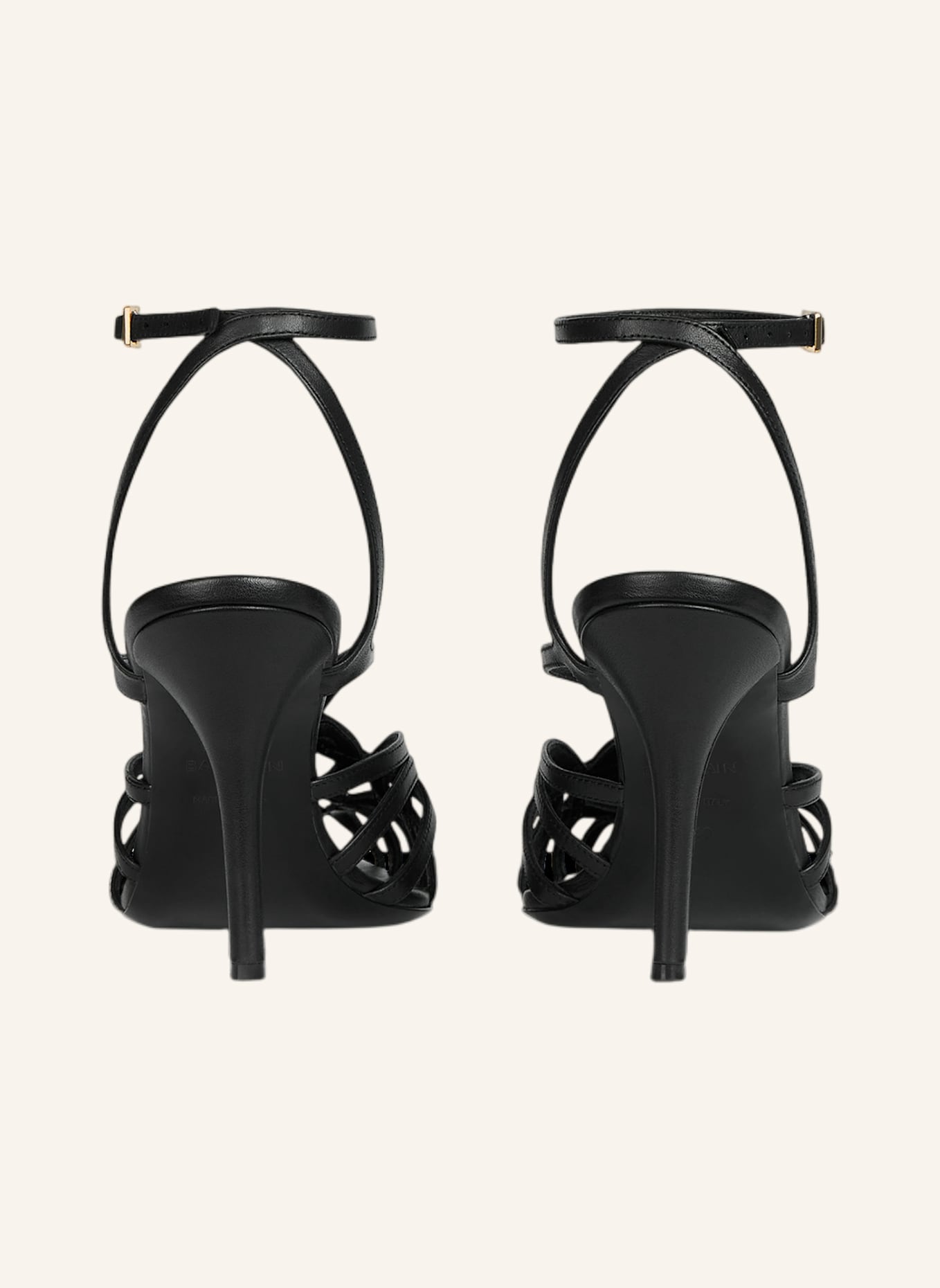 BALMAIN Sandalen Cage aus Glattleder: SCHWARZ