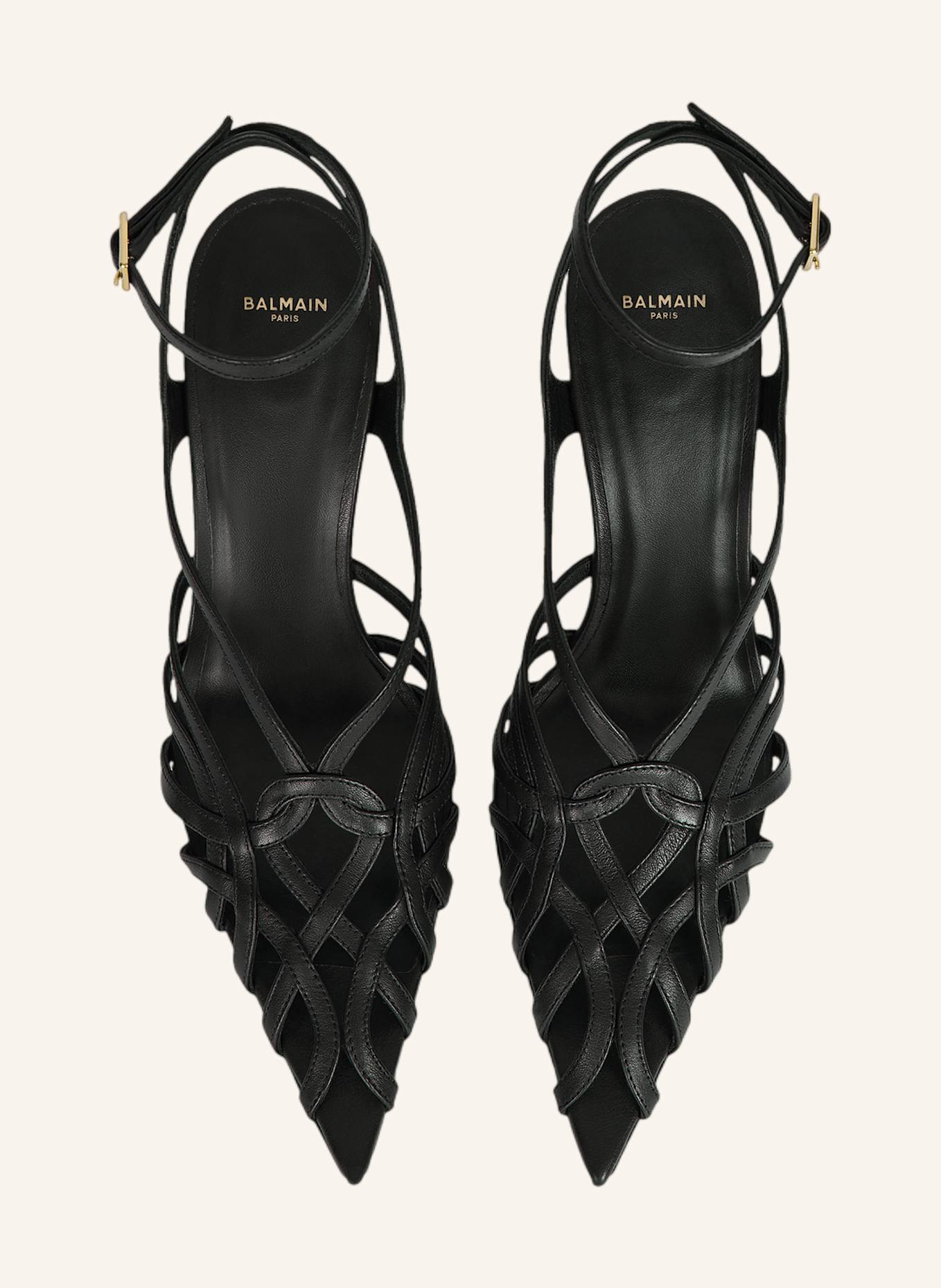 BALMAIN Sandalen Cage aus Glattleder: SCHWARZ