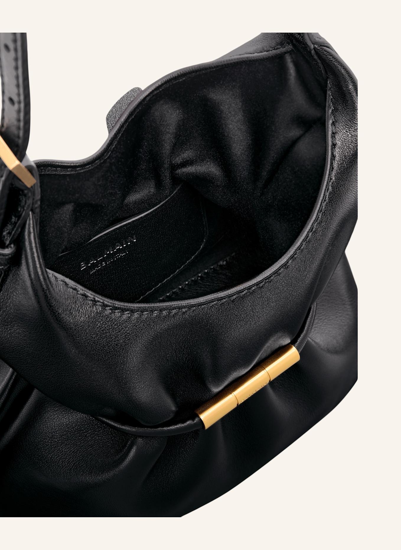 BALMAIN Mini-Tasche SPHYNX aus Glattleder: SCHWARZ