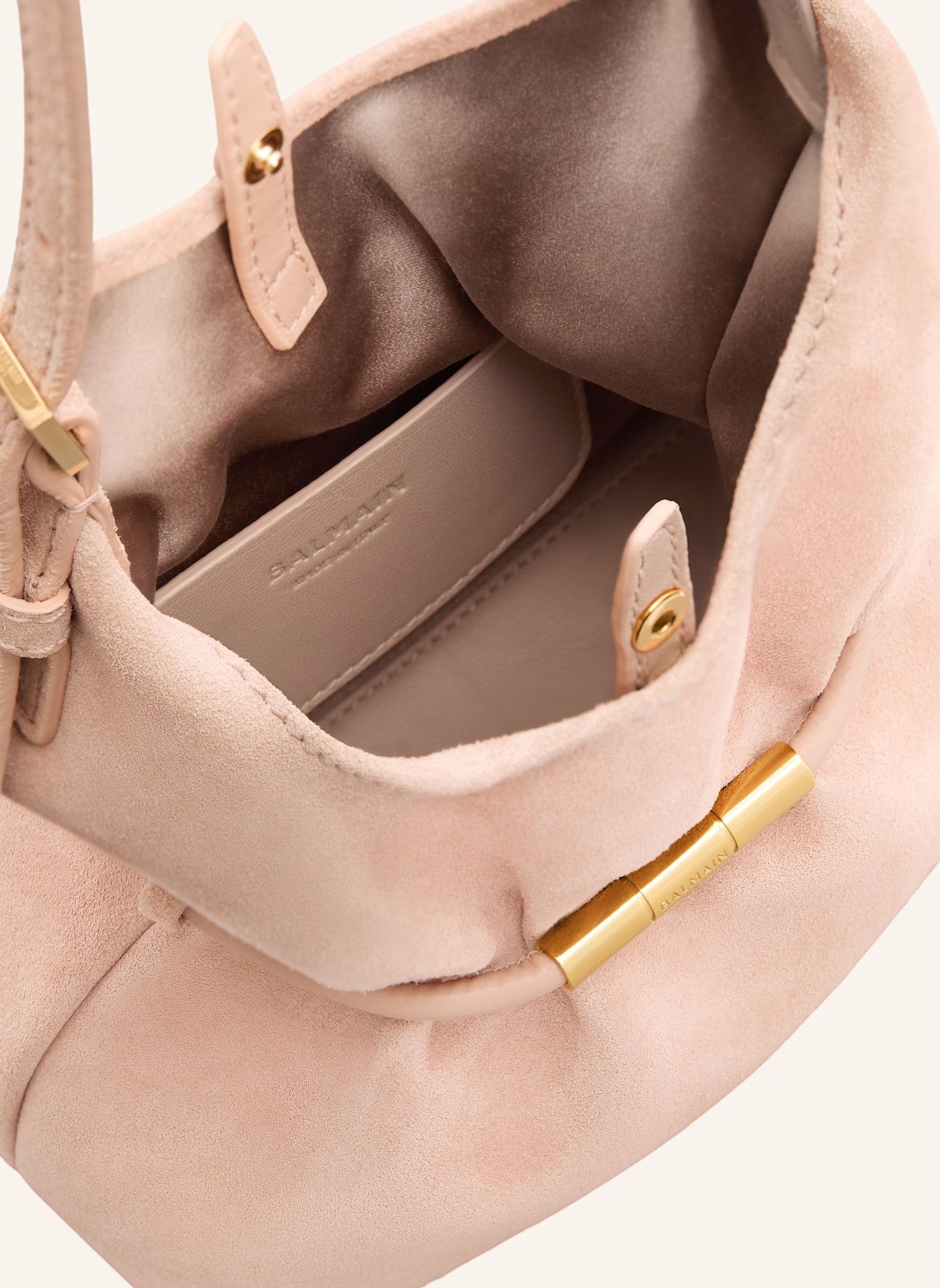 BALMAIN Mini-Tasche SPHYNX aus Wildleder: ROSA