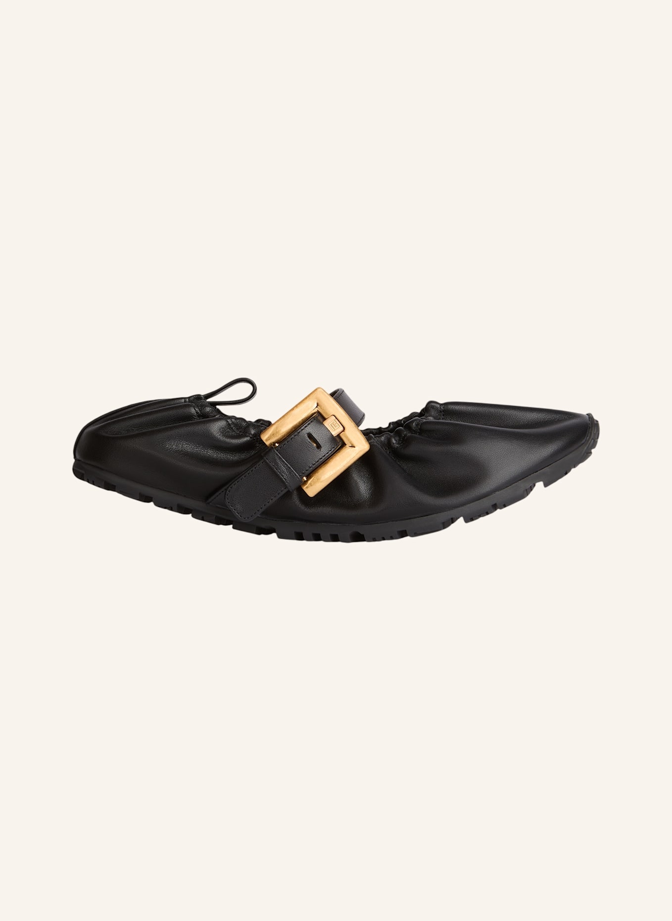 BALMAIN Anthem Ballerinas aus Glattleder: SCHWARZ