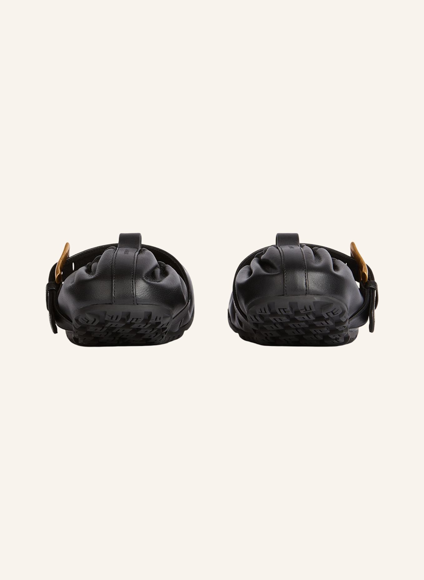 BALMAIN Anthem Ballerinas aus Glattleder: SCHWARZ