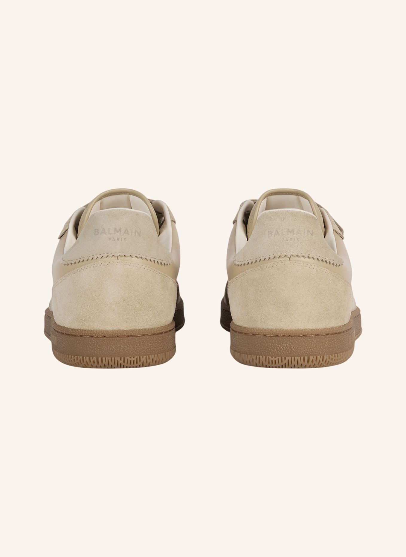 BALMAIN Balmain Swan Sneakers aus Glattleder und Wildleder: KHAKI