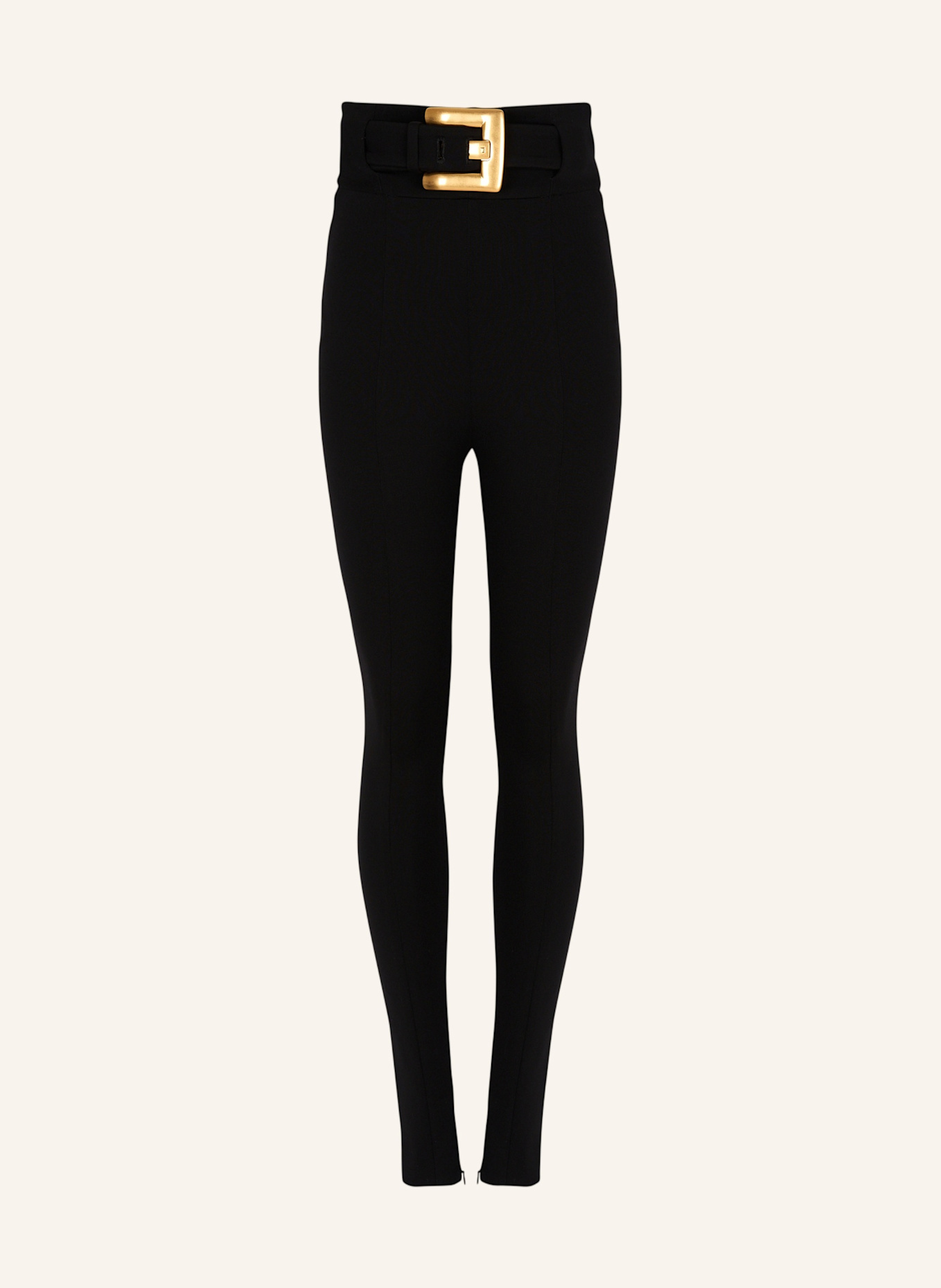 BALMAIN Steghose mit Gürtel: SCHWARZ