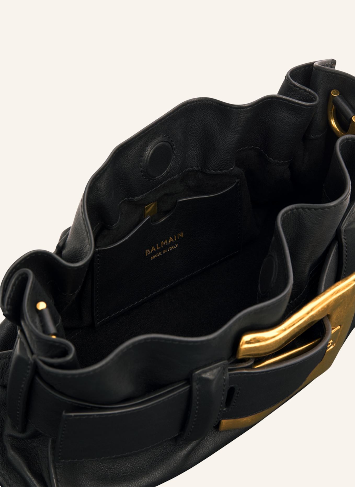 BALMAIN Anthem Mini-Tasche aus Glattleder: SCHWARZ