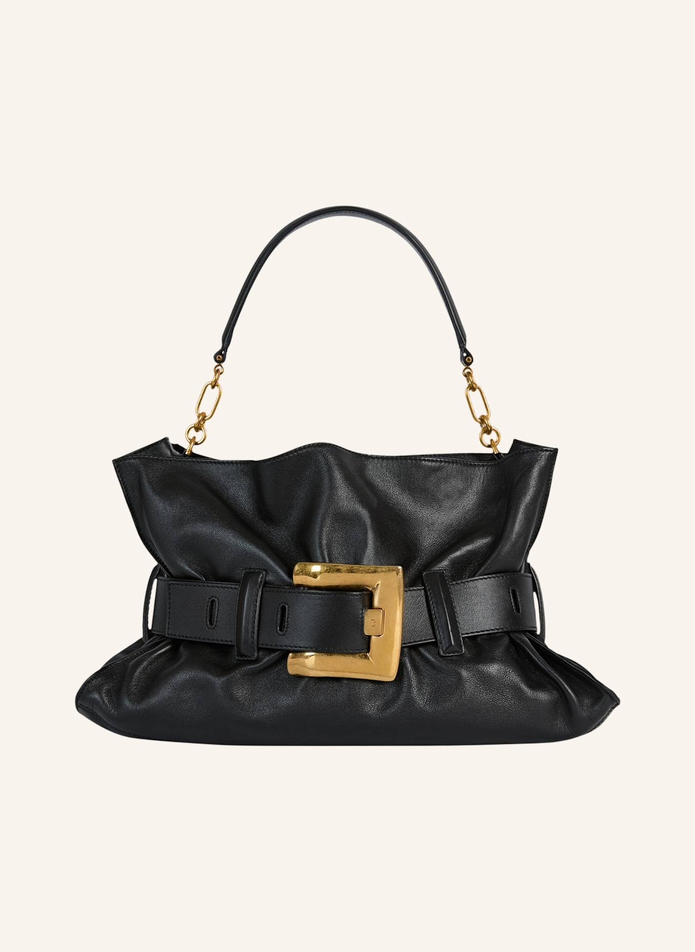 BALMAIN Mittelgroße Anthem Tasche aus Glattleder: SCHWARZ