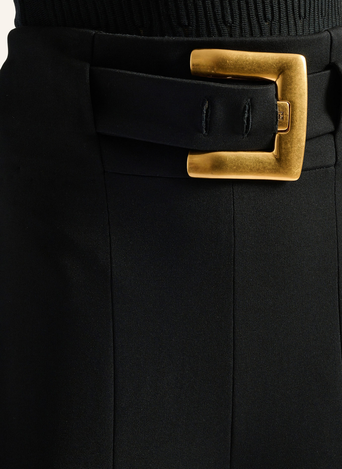 BALMAIN Steghose mit Gürtel: SCHWARZ