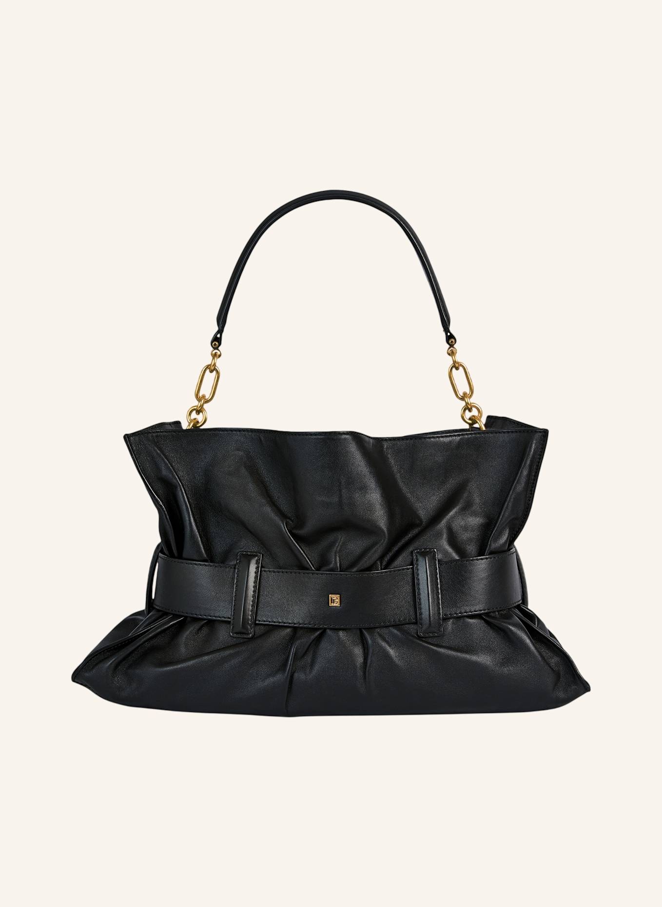 BALMAIN Mittelgroße Anthem Tasche aus Glattleder: SCHWARZ