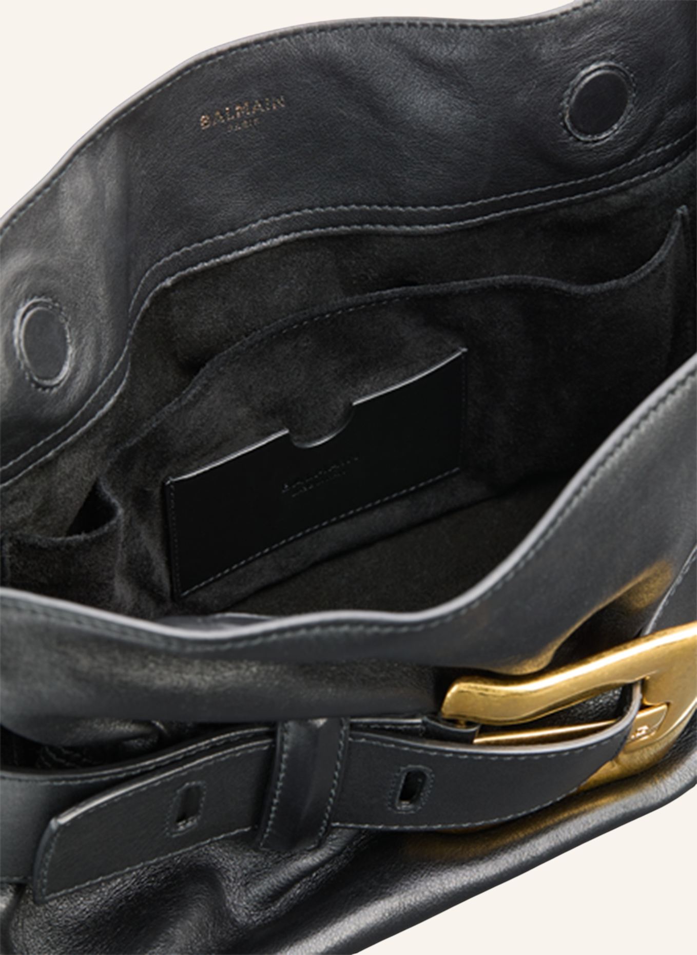 BALMAIN Mittelgroße Anthem Tasche aus Glattleder: SCHWARZ