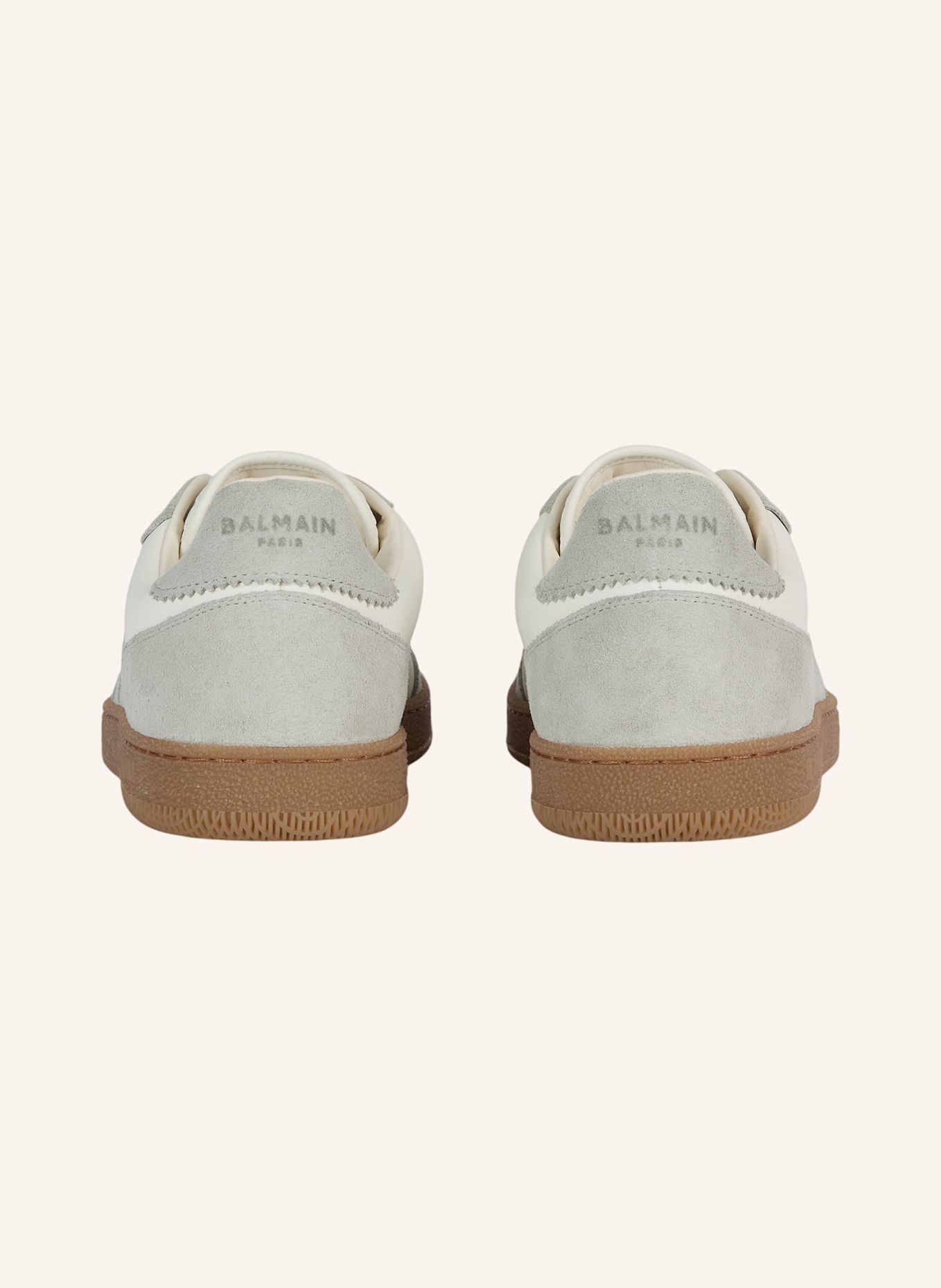 BALMAIN Balmain Swan Sneakers aus Glattleder und Wildleder: GRAU