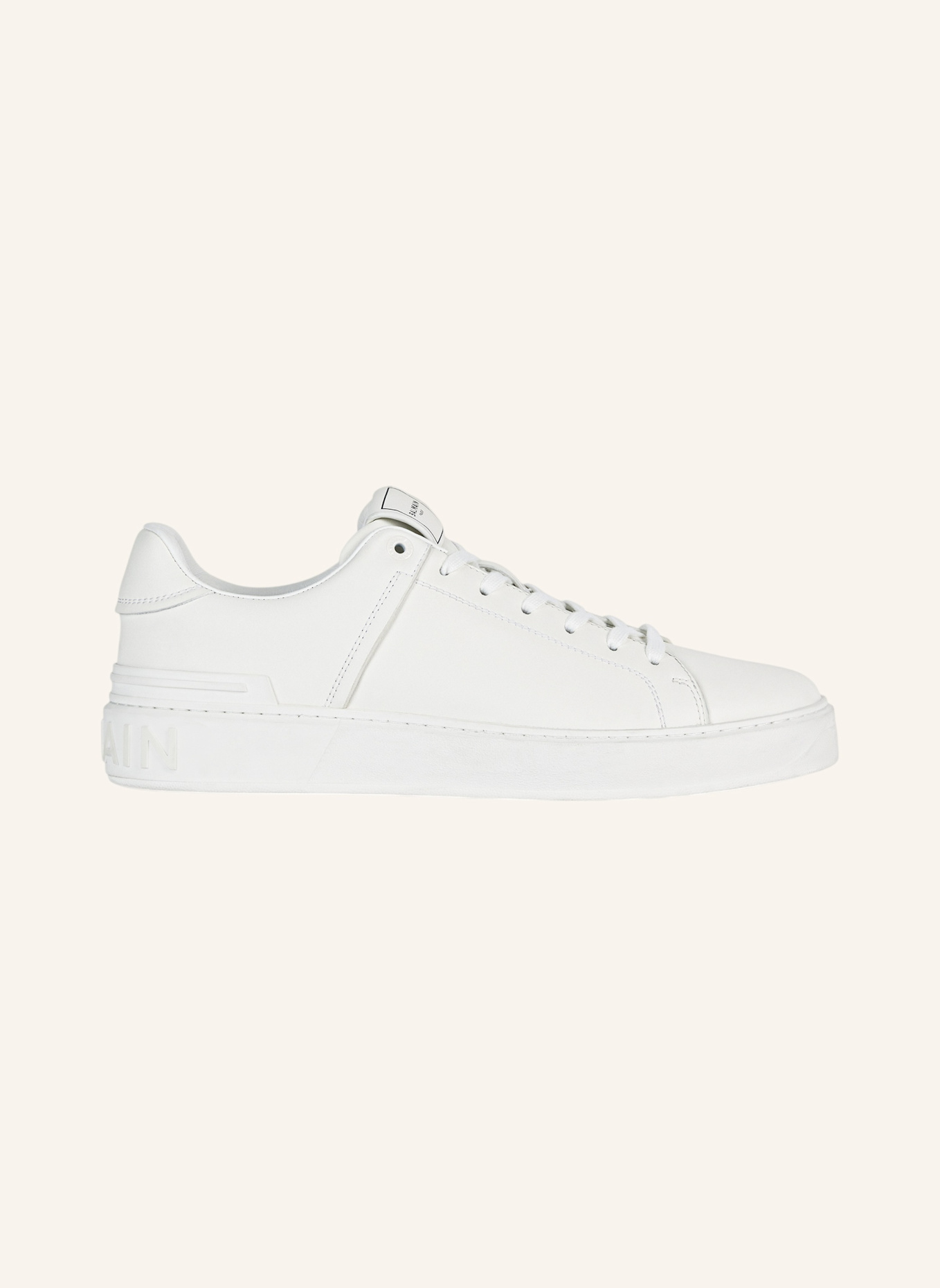 BALMAIN B-Court Sneakers aus Glattleder: WEISS