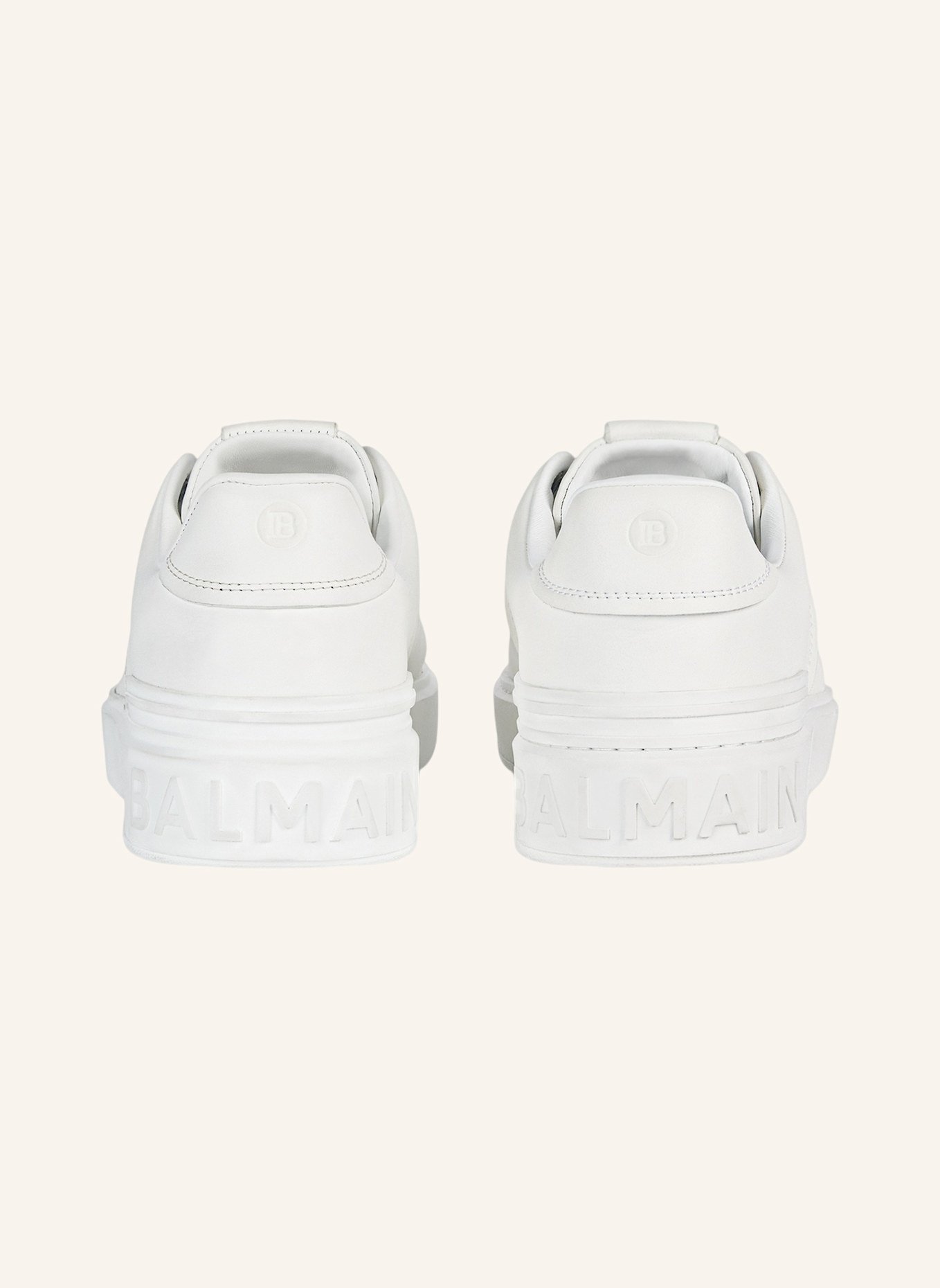 BALMAIN B-Court Sneakers aus Glattleder: WEISS