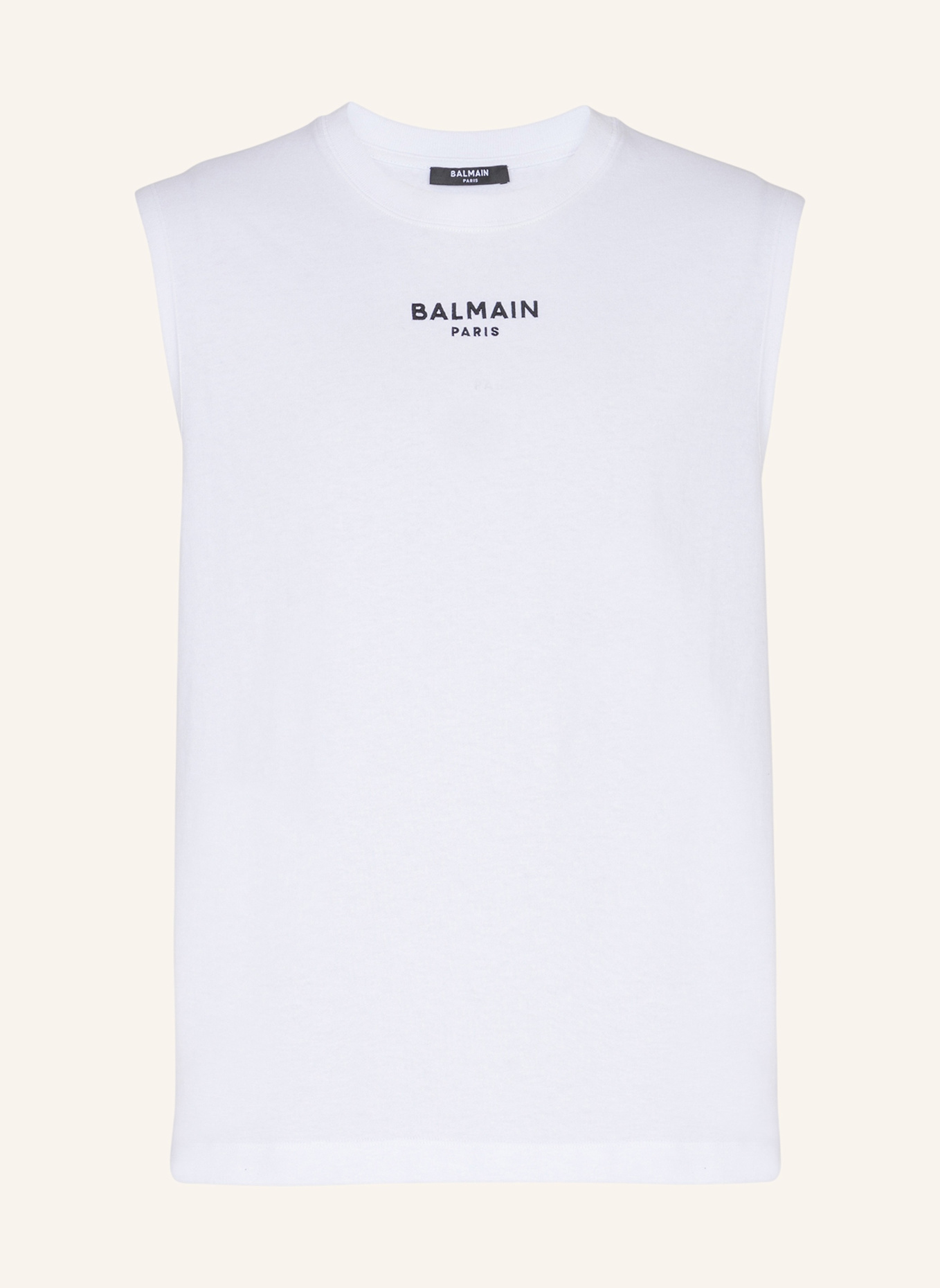 BALMAIN Besticktes Balmain Paris Tanktop: WEISS
