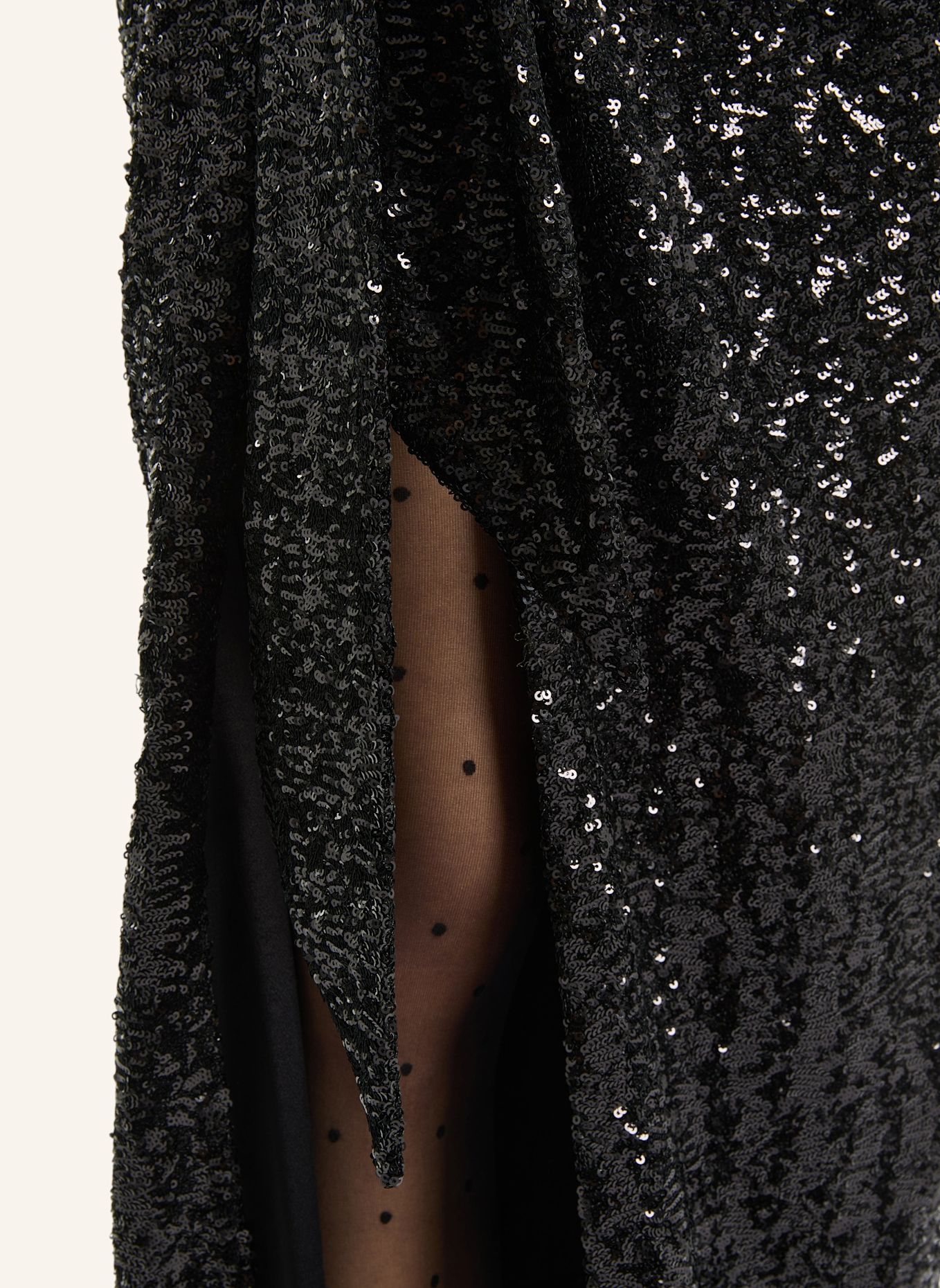 BALMAIN Langes Kleid mit Pailletten: SCHWARZ