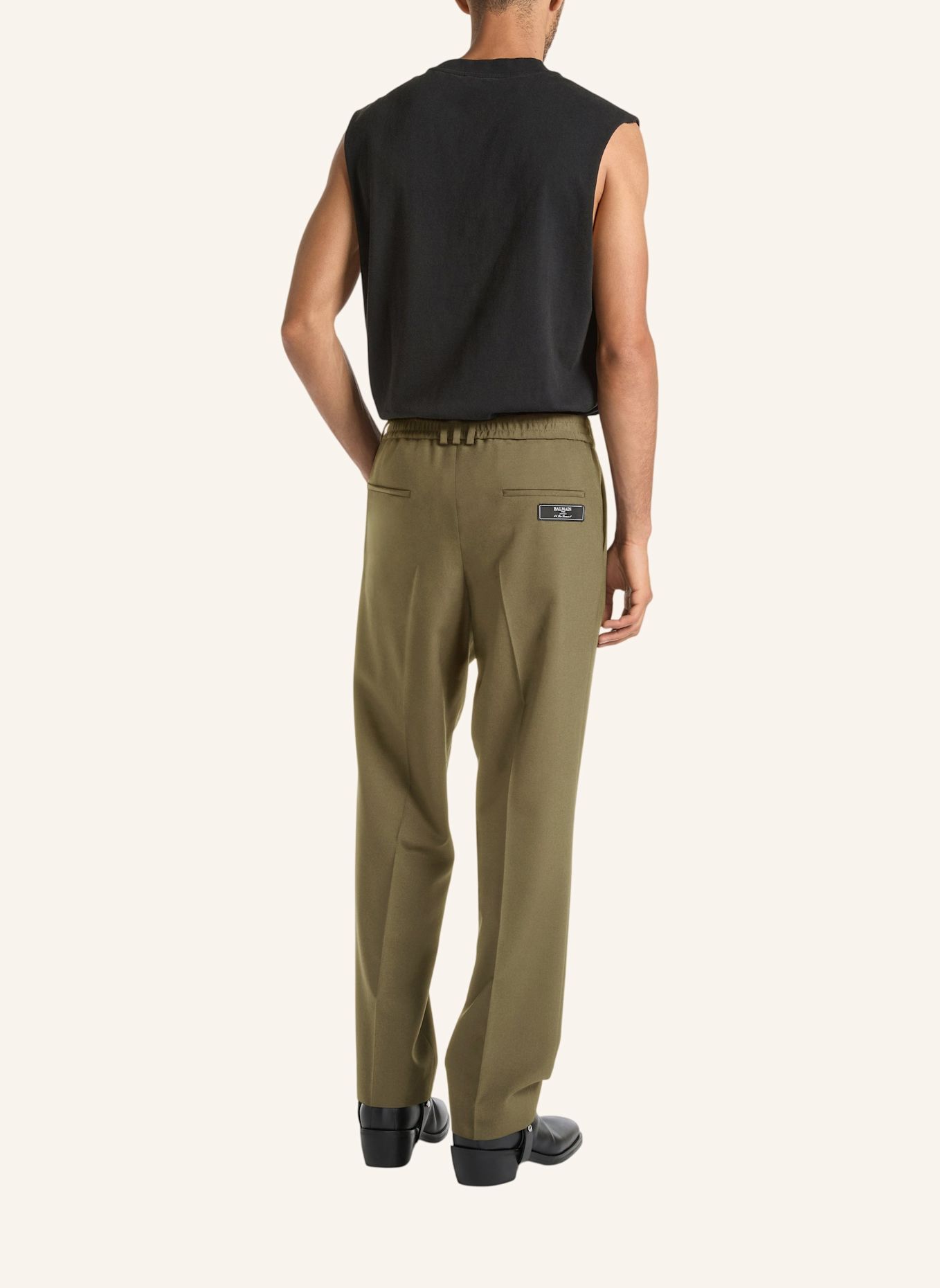 BALMAIN Wollhose mit elastischem Bund: GRÜN