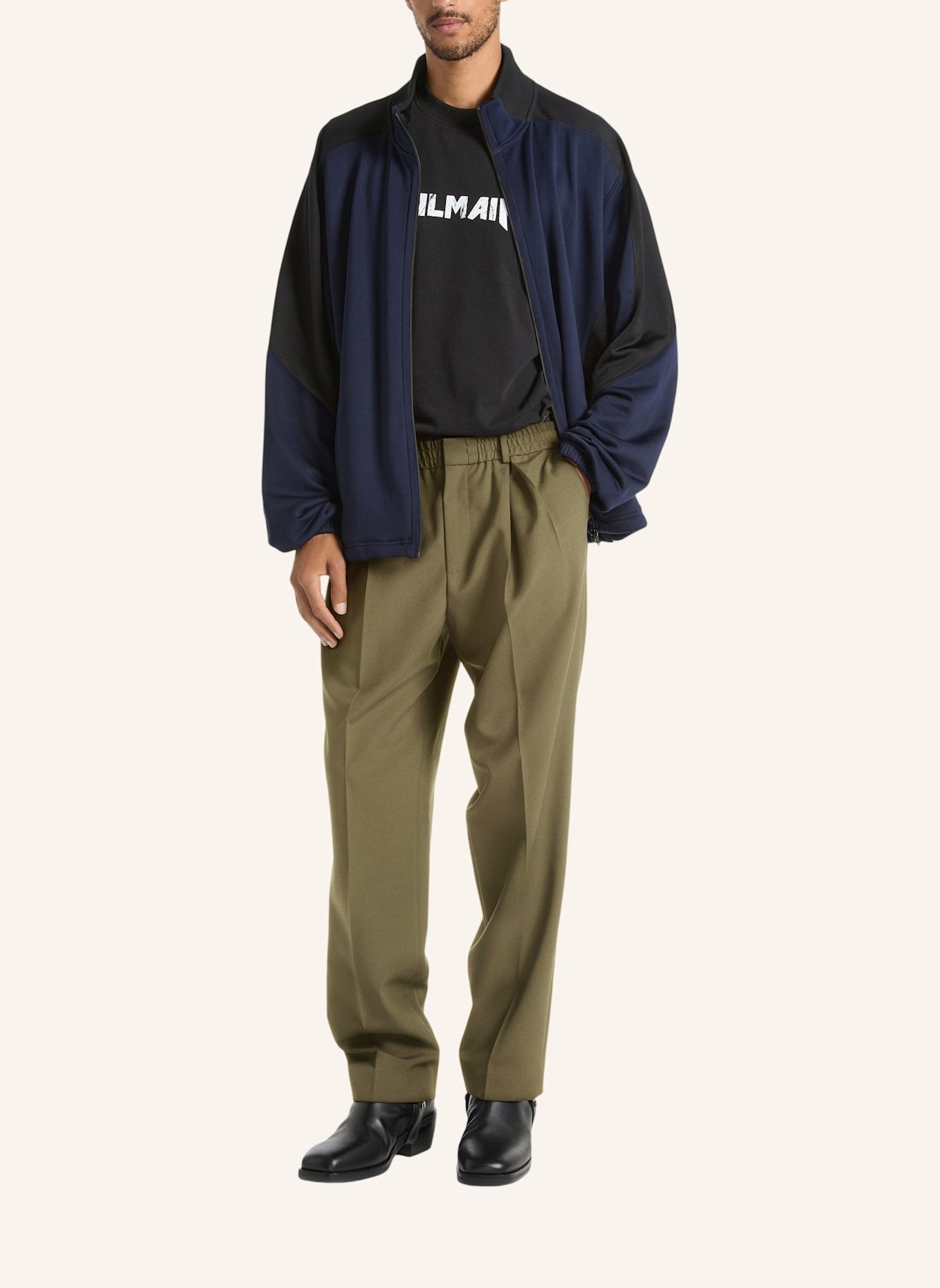 BALMAIN Wollhose mit elastischem Bund: GRÜN