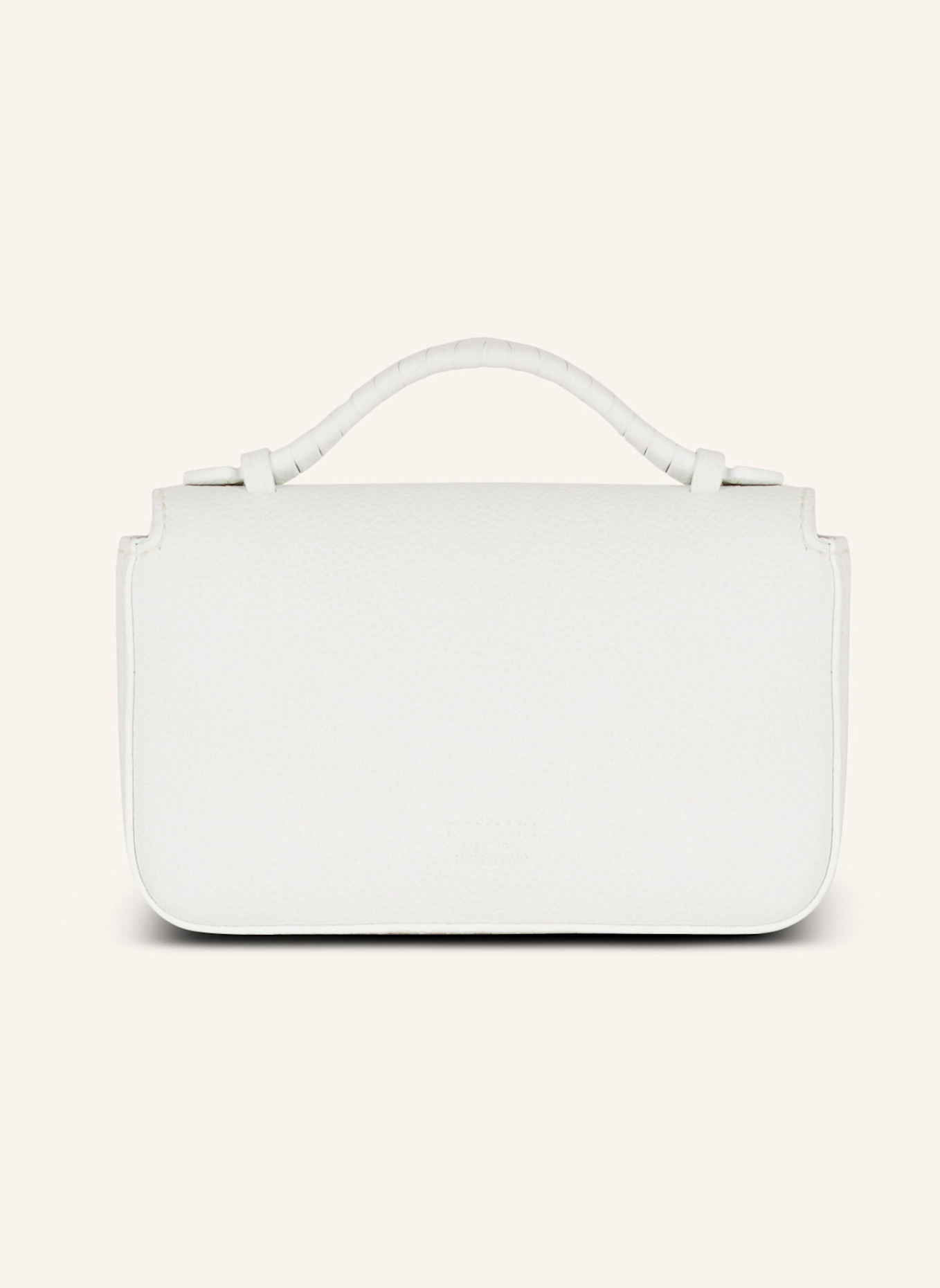 BALMAIN Mini-Tasche B-Buzz 17 aus genarbtem Kalbsleder, Farbe: WEISS (Bild 2)