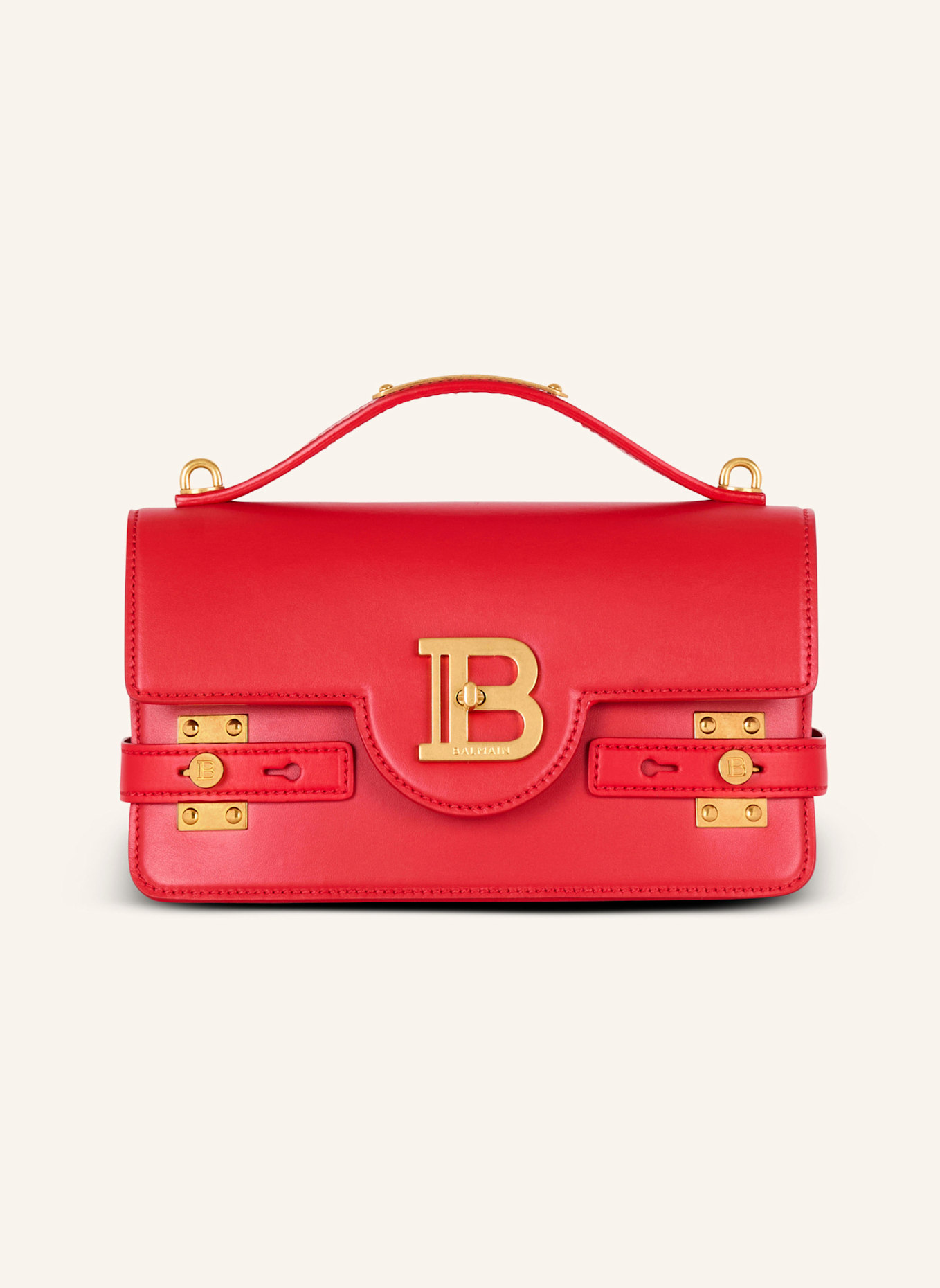 BALMAIN Tasche B-Buzz 24 aus Glattleder, Farbe: ROT (Bild 1)