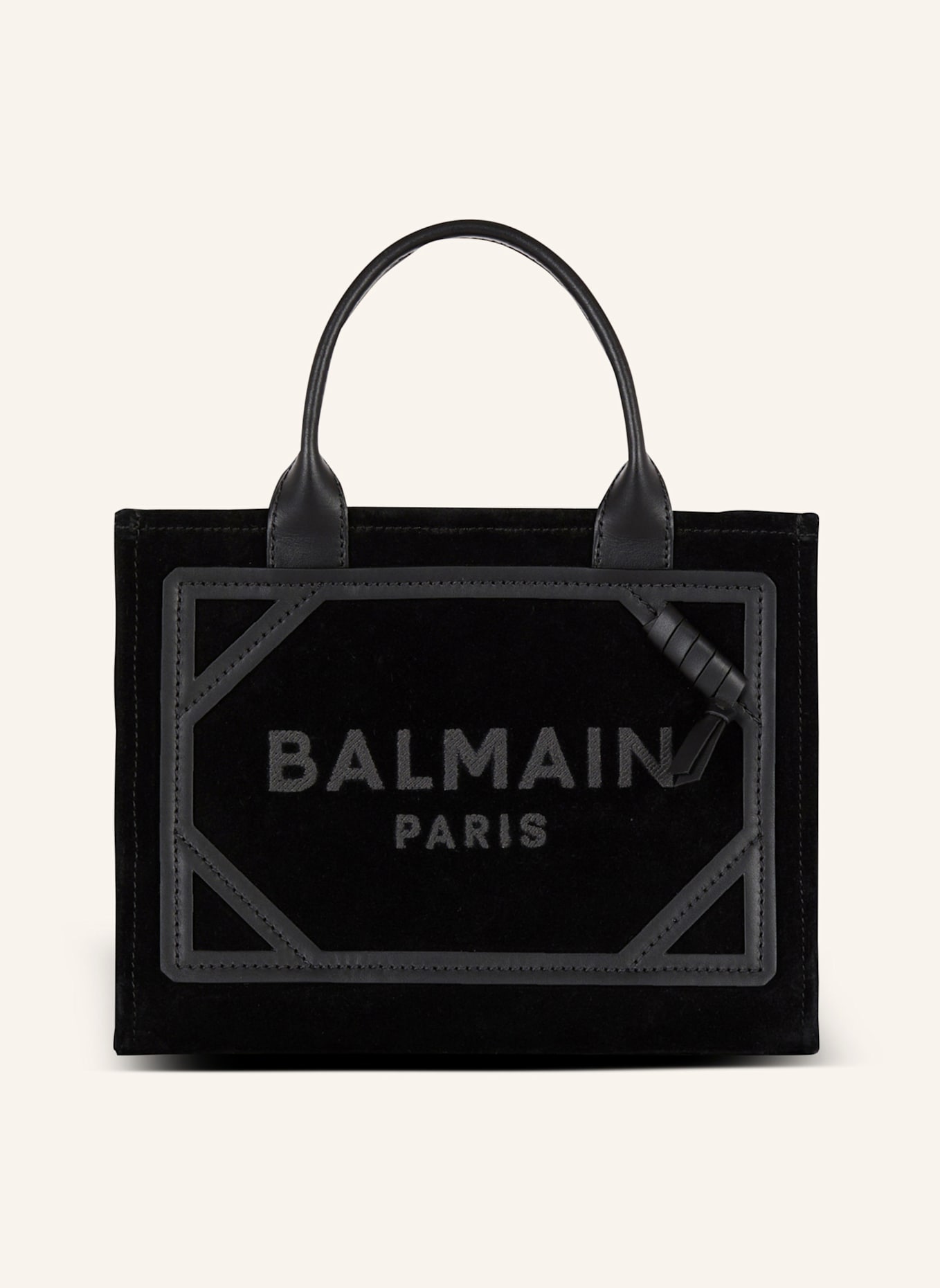 BALMAIN Kleiner Shopper B-Army aus Wildleder, Farbe: SCHWARZ (Bild 1)