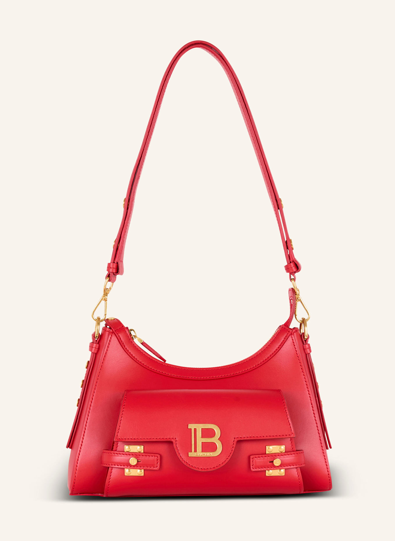 BALMAIN Tasche B-Buzz Hobo aus Kalbsleder, Farbe: ROT (Bild 1)