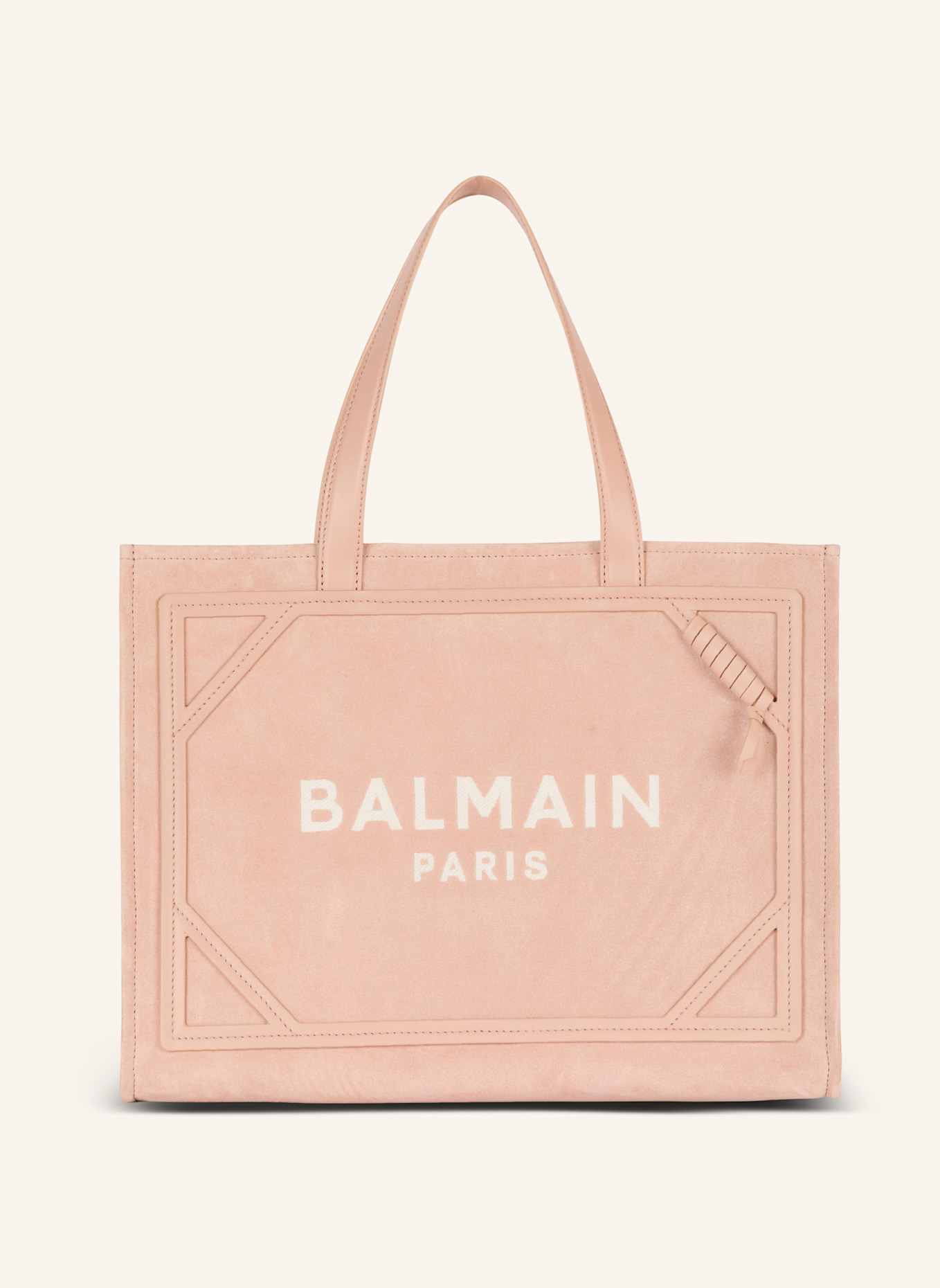 BALMAIN Mittelgroßer Shopper B-Army aus Wildleder, Farbe: BEIGE (Bild 1)