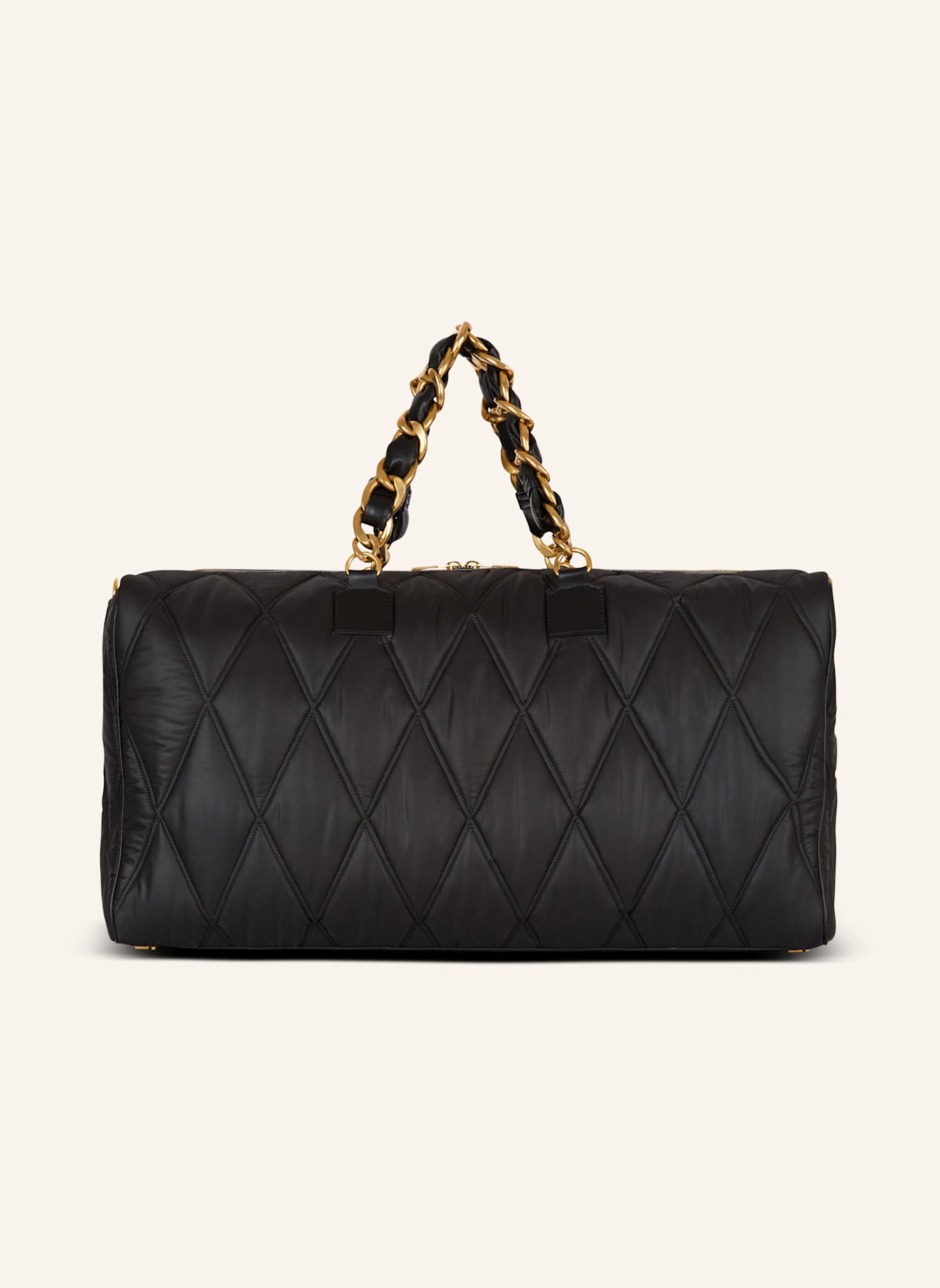 BALMAIN Reisetasche aus gestepptem Nylon mit Diamond-Muster: SCHWARZ