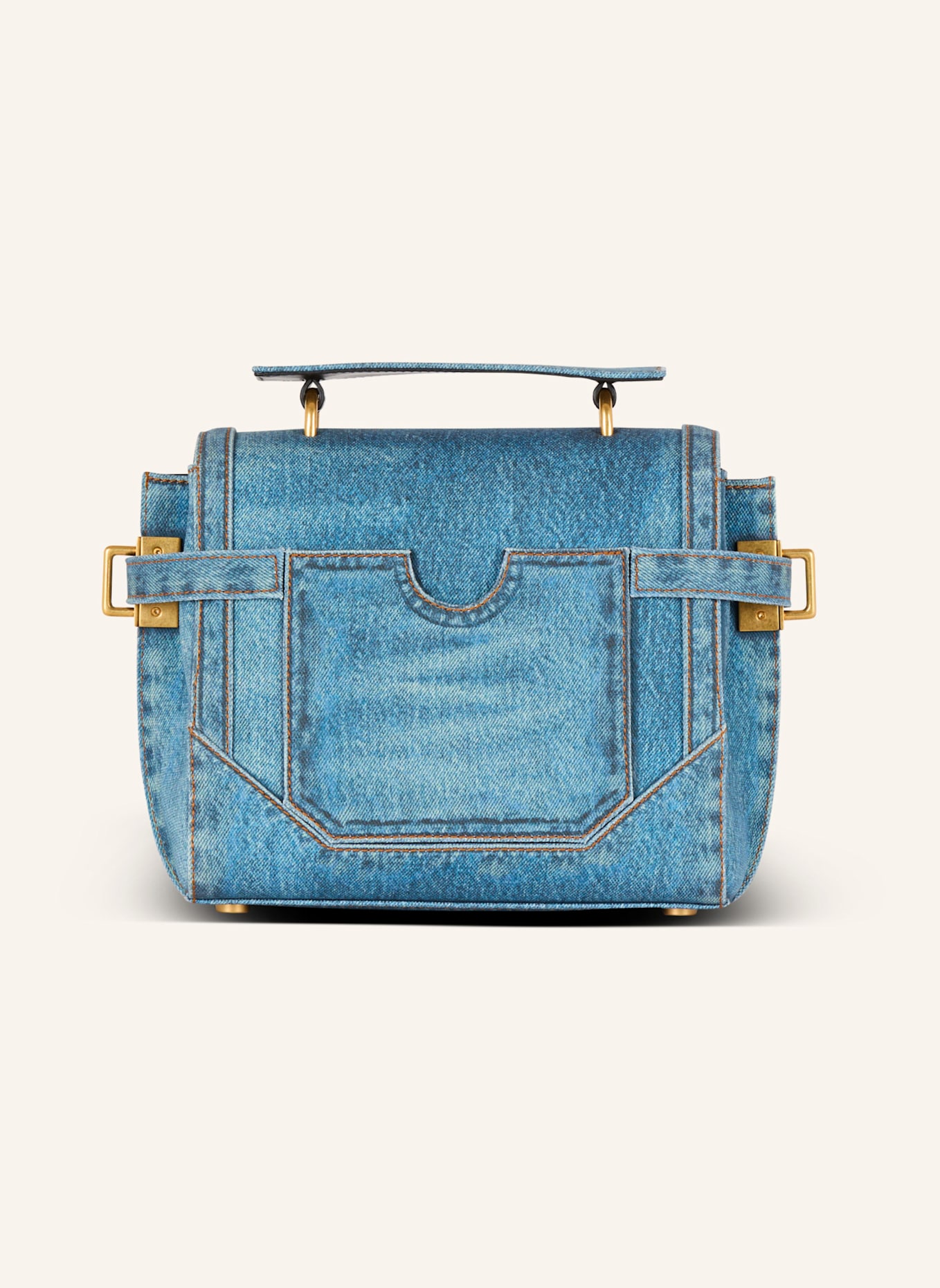 BALMAIN Tasche B-Buzz 23 aus Canvas mit Denim-Print, Farbe: BLAU (Bild 2)