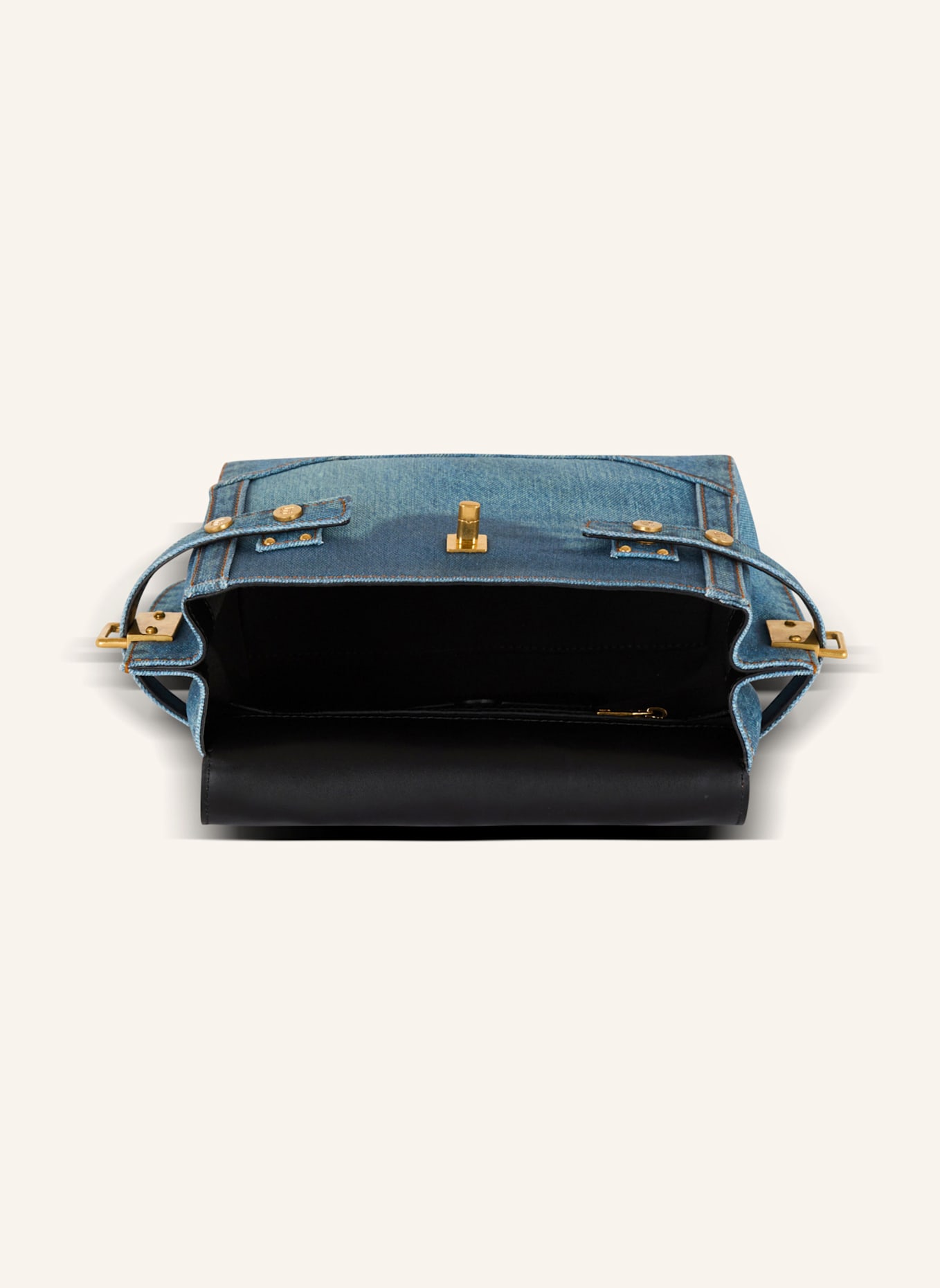 BALMAIN Tasche B-Buzz 23 aus Canvas mit Denim-Print, Farbe: BLAU (Bild 3)