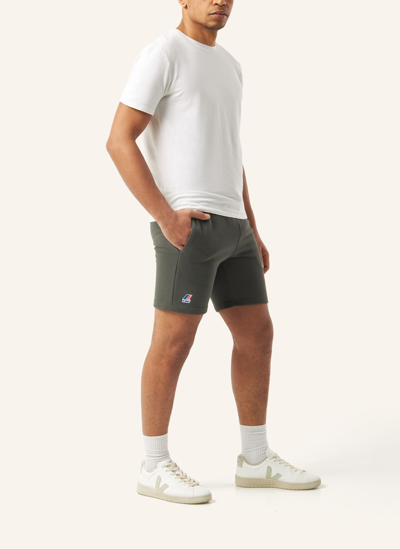 K-WAY Sweatshorts LE VRAI DORIAN POLY COTTON: DUNKELGRÜN