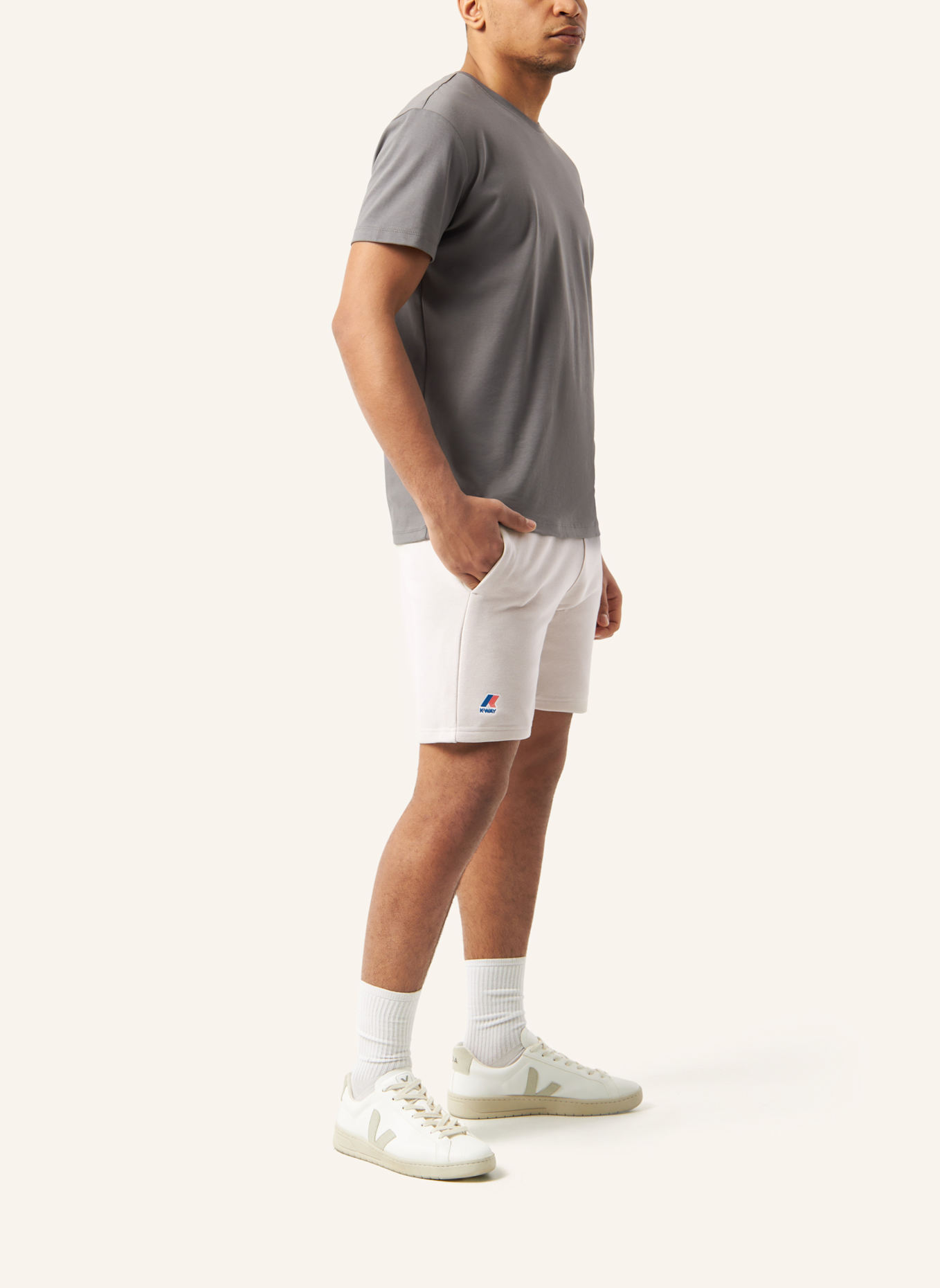 K-WAY Sweatshorts LE VRAI DORIAN POLY COTTON: BEIGE