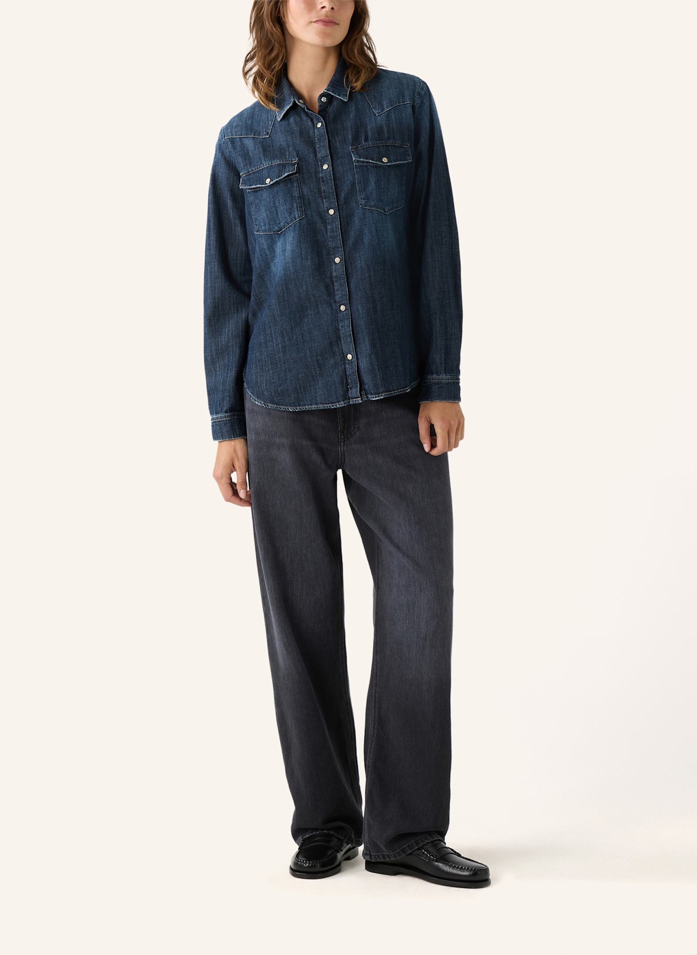 THE.NIM STANDARD Hemd WOMAN REGULAR SHIRT: GRAU