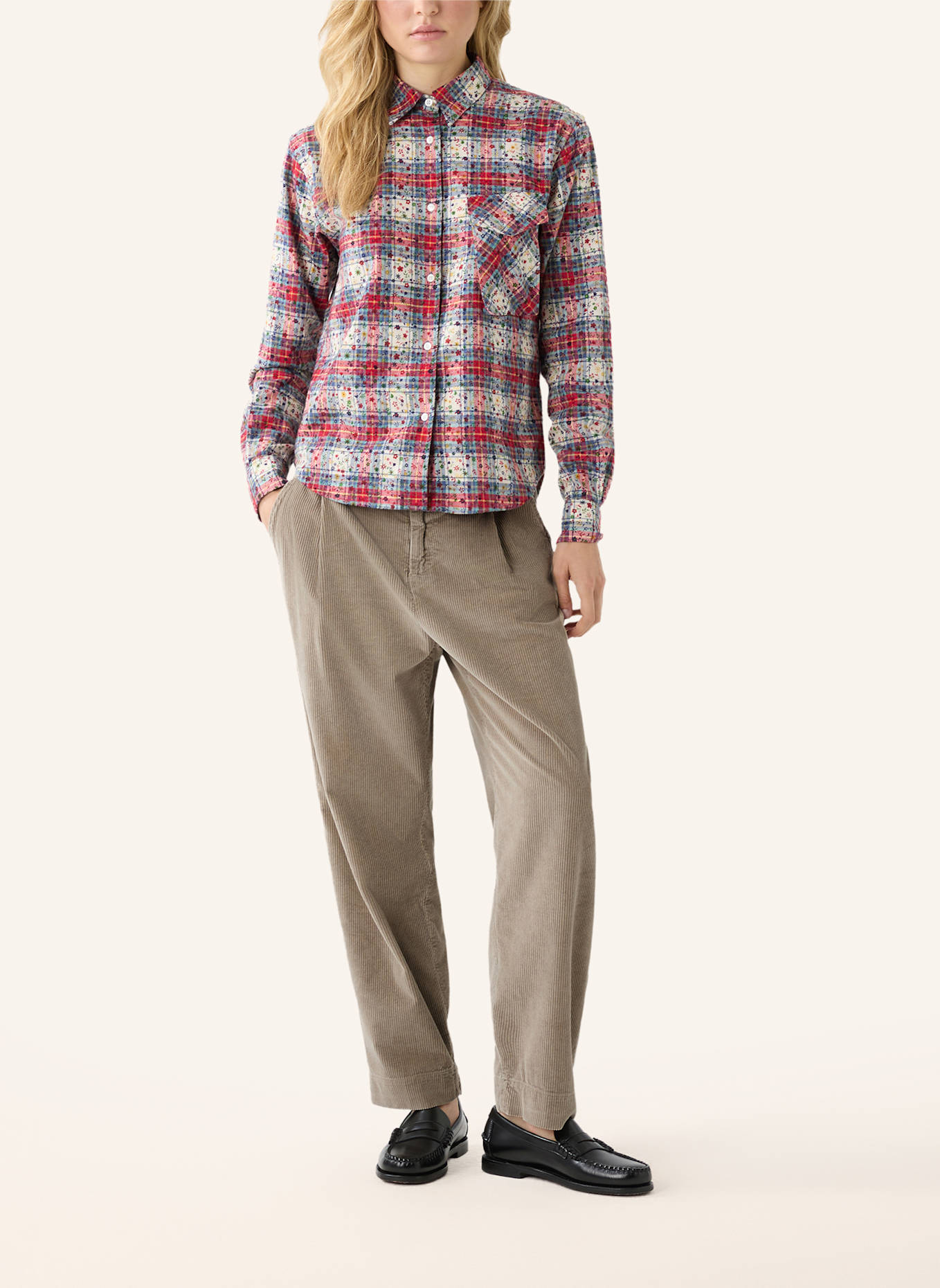 THE.NIM STANDARD Hose CHINO PINCE: BEIGE/ BRAUN