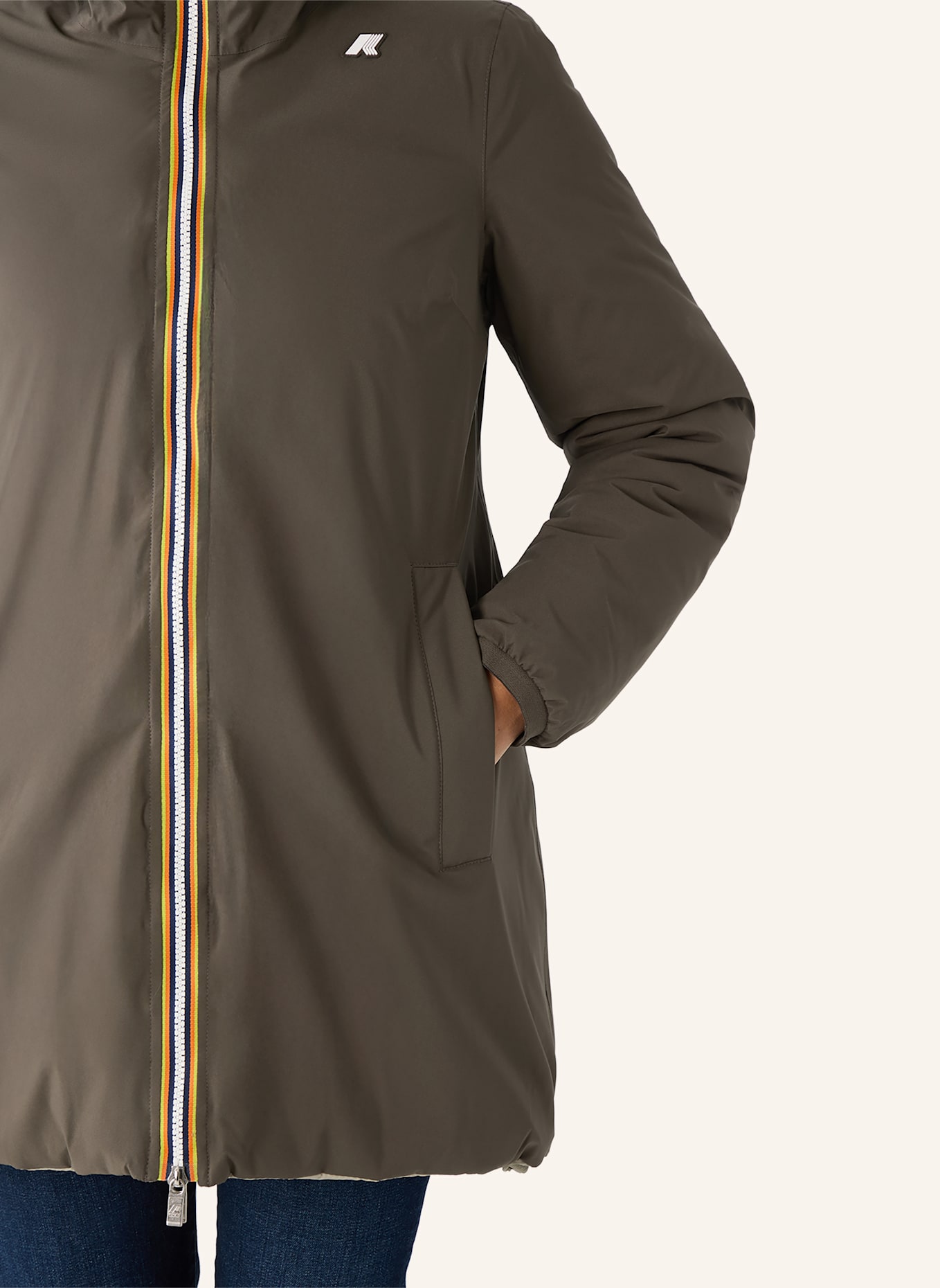 K-WAY Winterjacke SOPHIE ST THERMO DOUBLE zum Wenden: SCHWARZ/ GRÜN