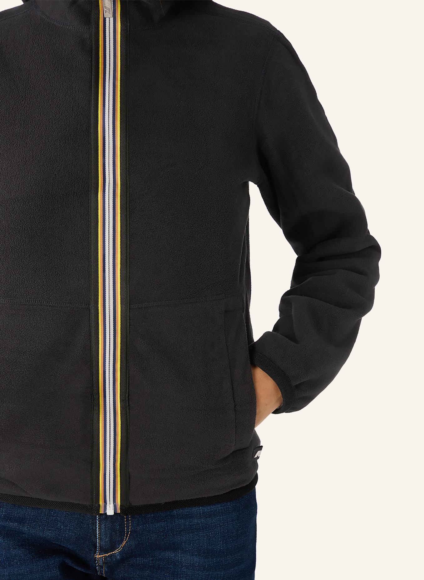 K-WAY Winterjacke LINN VELOUR POLAR DOUBLE zum Wenden: SCHWARZ