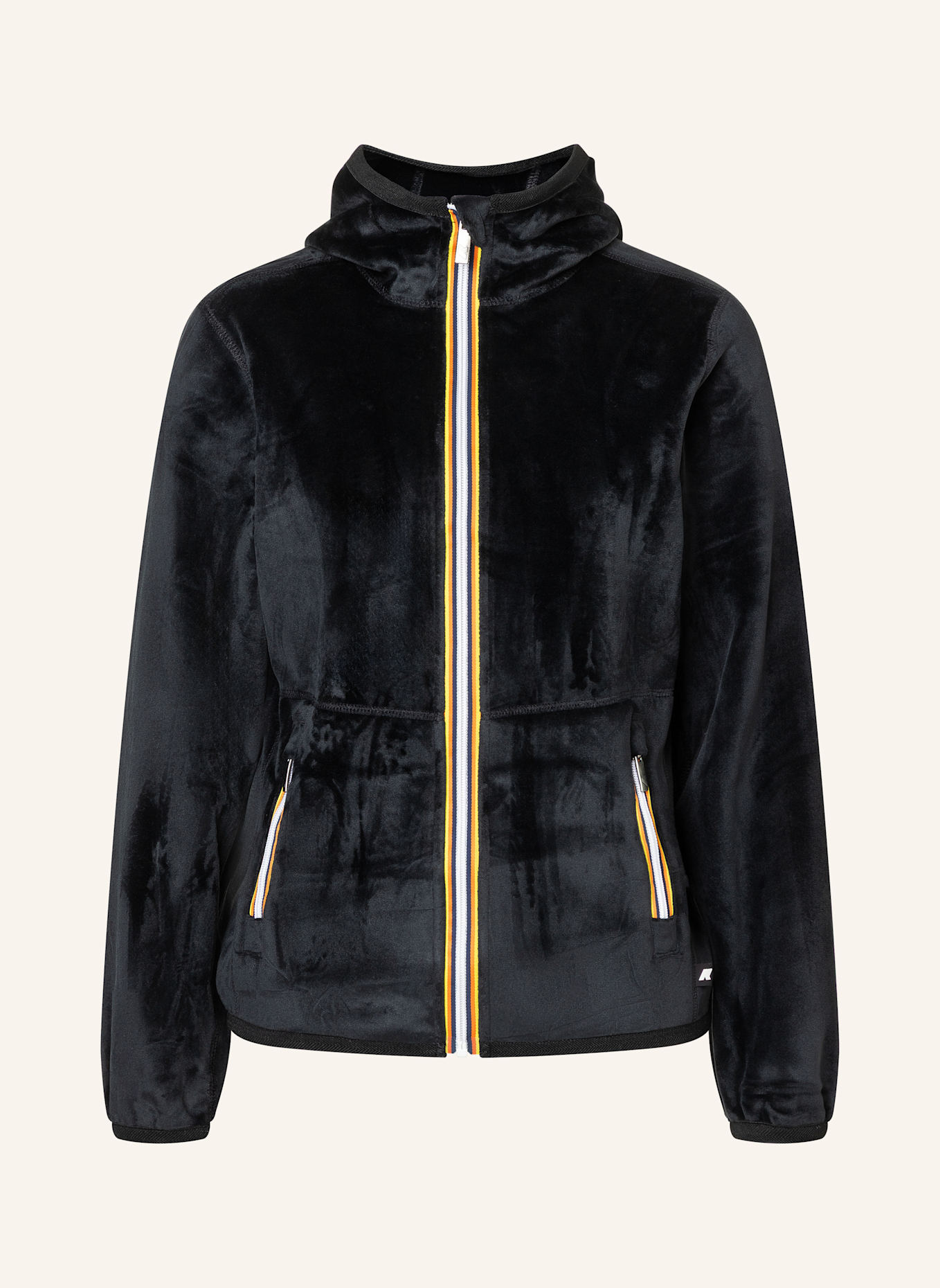 K-WAY Winterjacke LINN VELOUR POLAR DOUBLE zum Wenden: SCHWARZ
