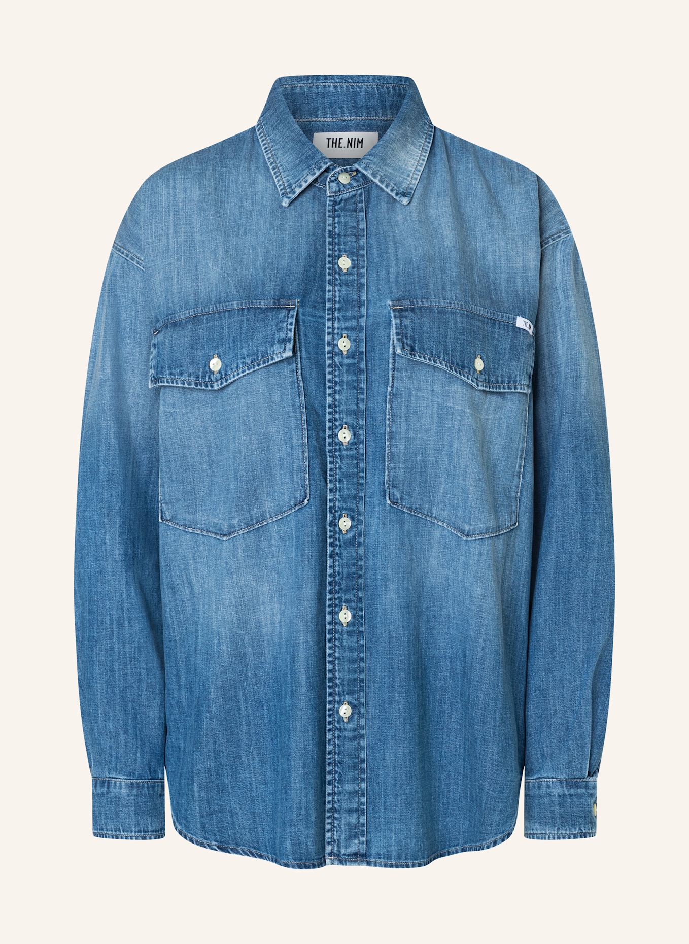 THE.NIM STANDARD Hemd WOMAN L/S OVERSHIRT: BLAU