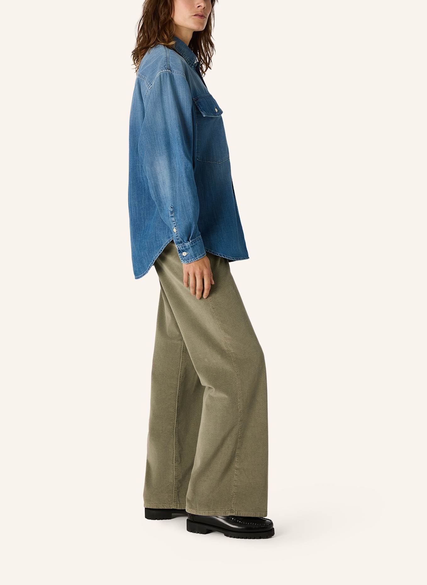 THE.NIM STANDARD Hemd WOMAN L/S OVERSHIRT: BLAU