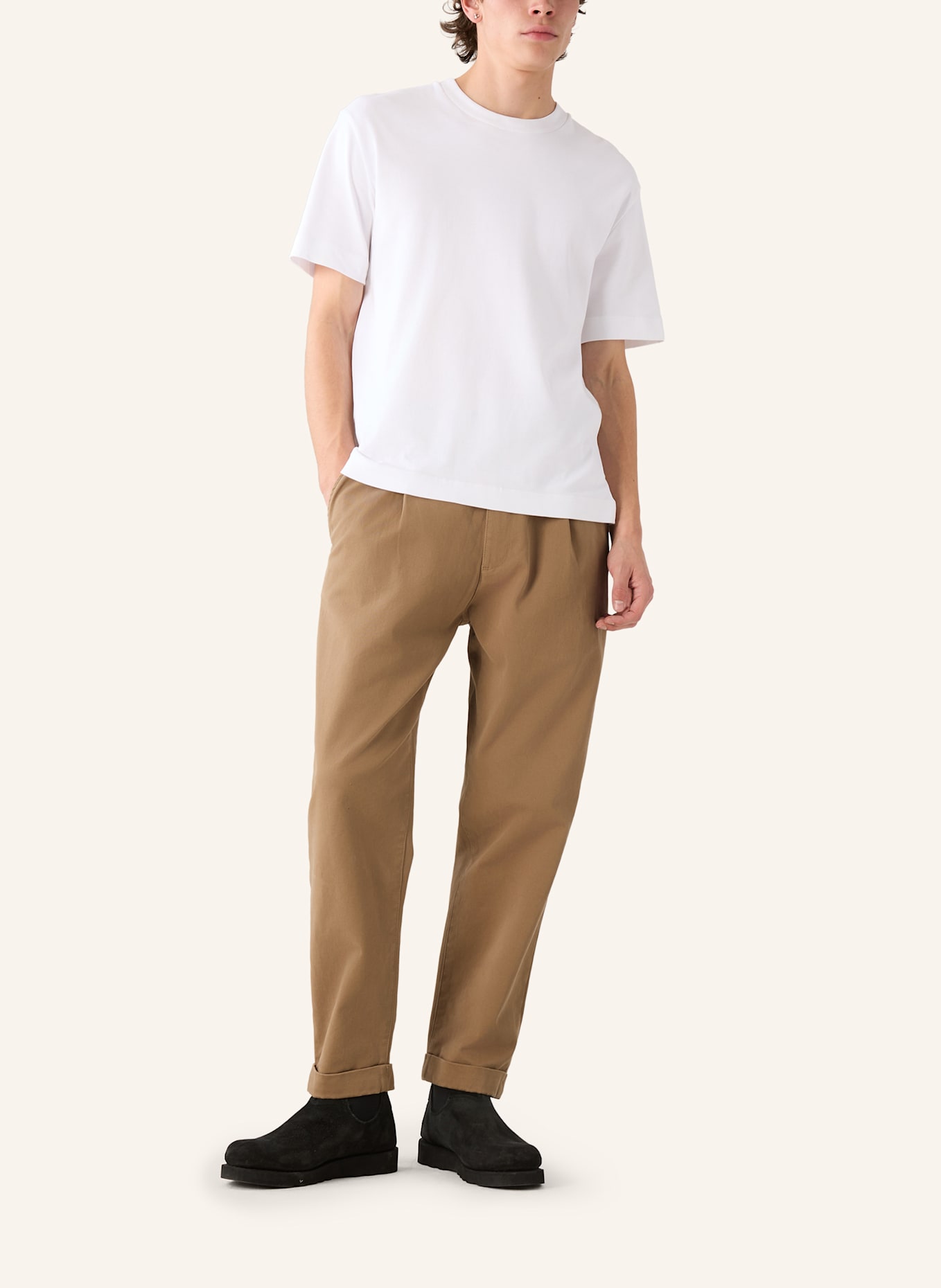 THE.NIM STANDARD Hose TWILL CHINO LOOSE: BRAUN/ BEIGE