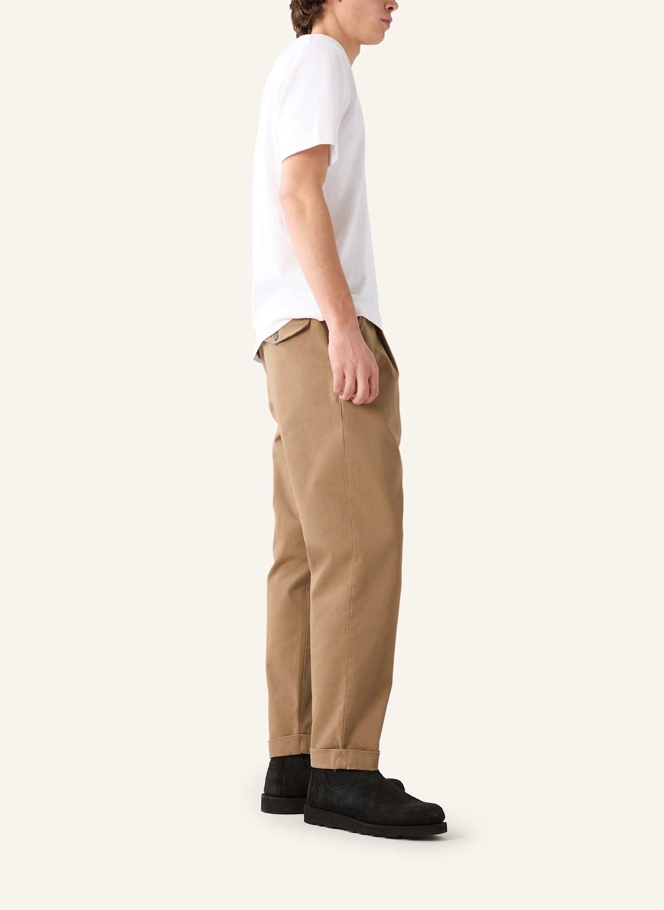 THE.NIM STANDARD Hose TWILL CHINO LOOSE: BRAUN/ BEIGE