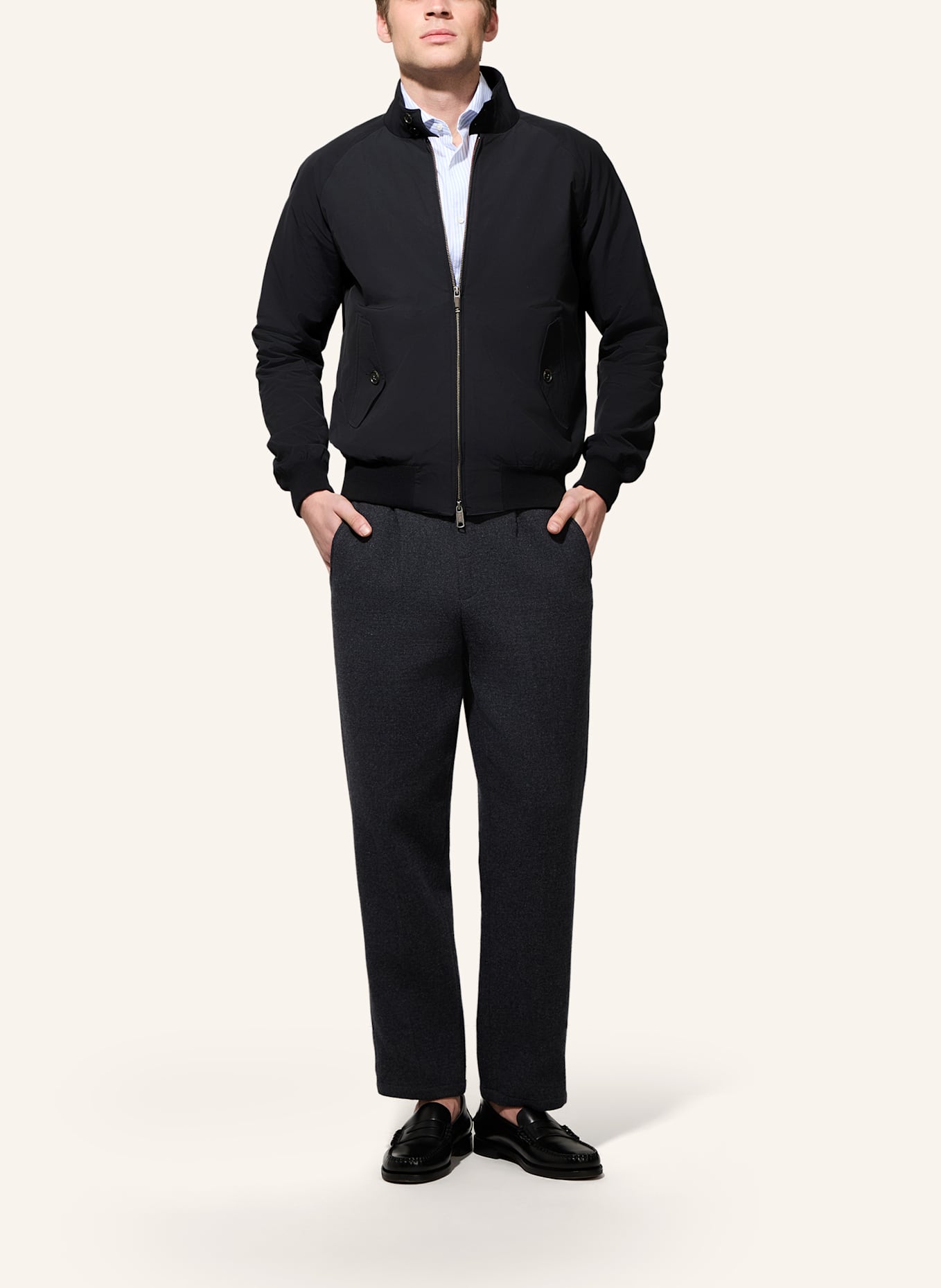 BARACUTA Jacke G9 HARRINGTON JACKET: DUNKELBLAU