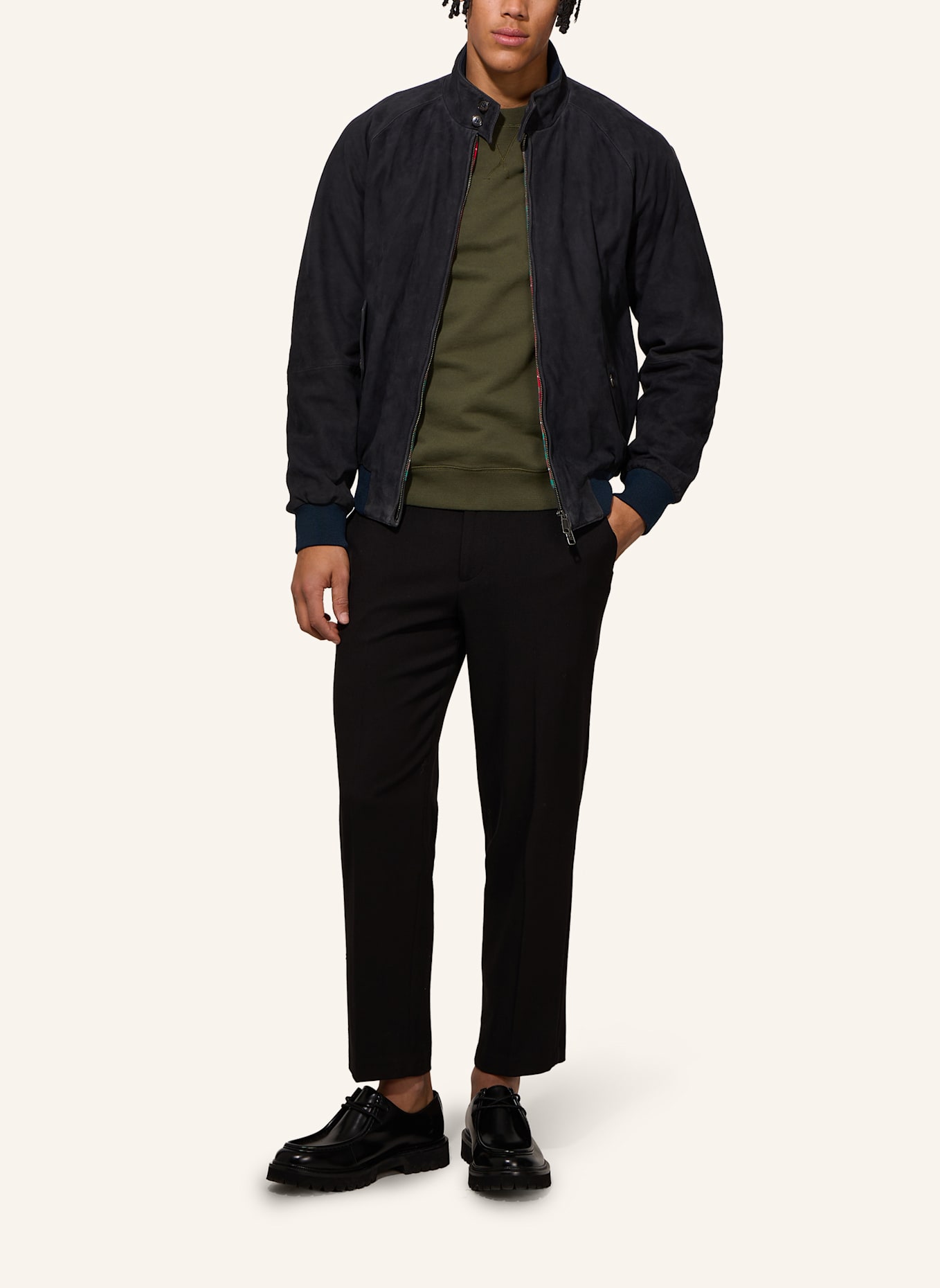 BARACUTA Jacke G9 HARRINGTON SUEDE: BLAU