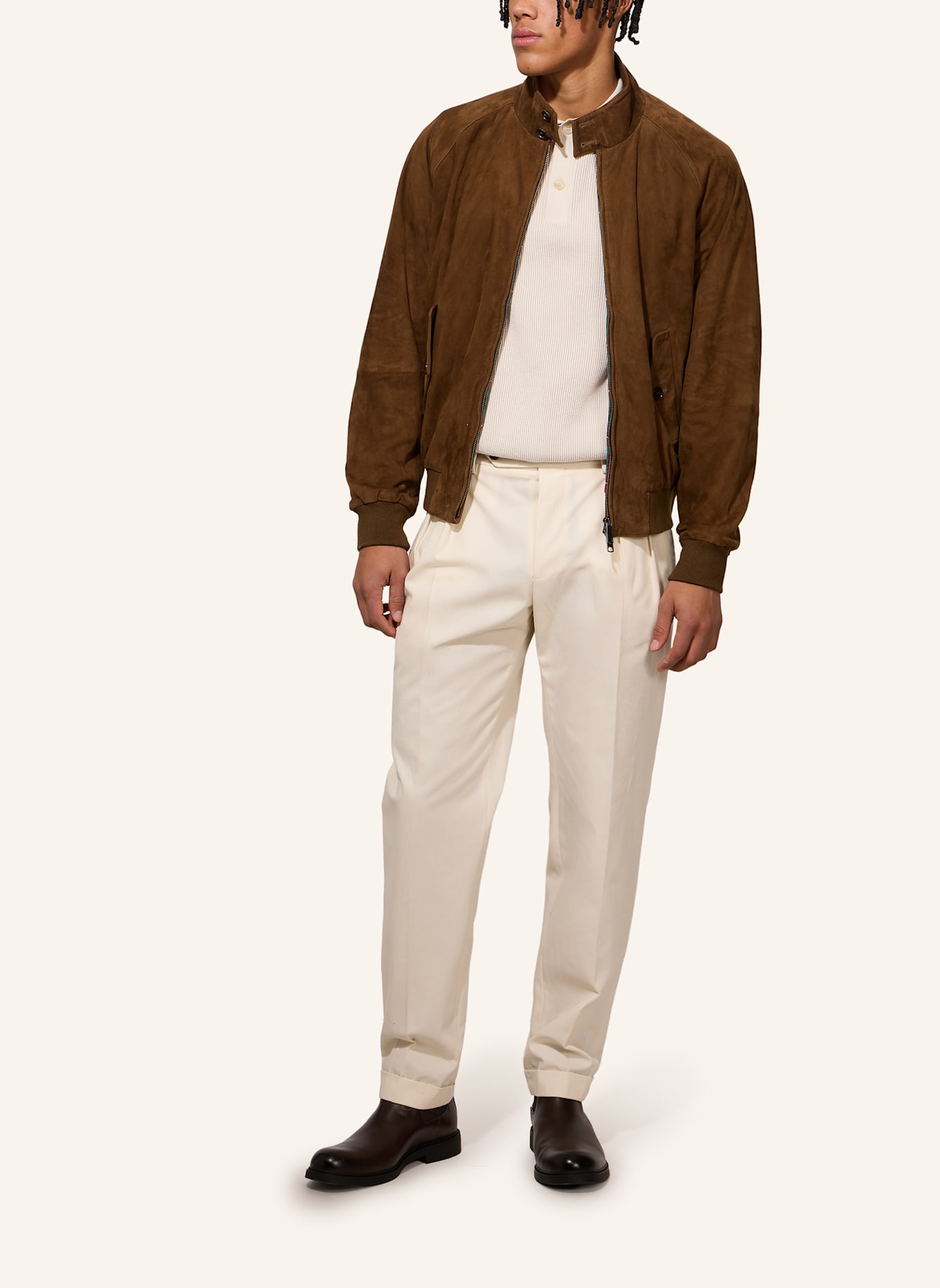 BARACUTA Jacke G9 HARRINGTON SUEDE: OLIV