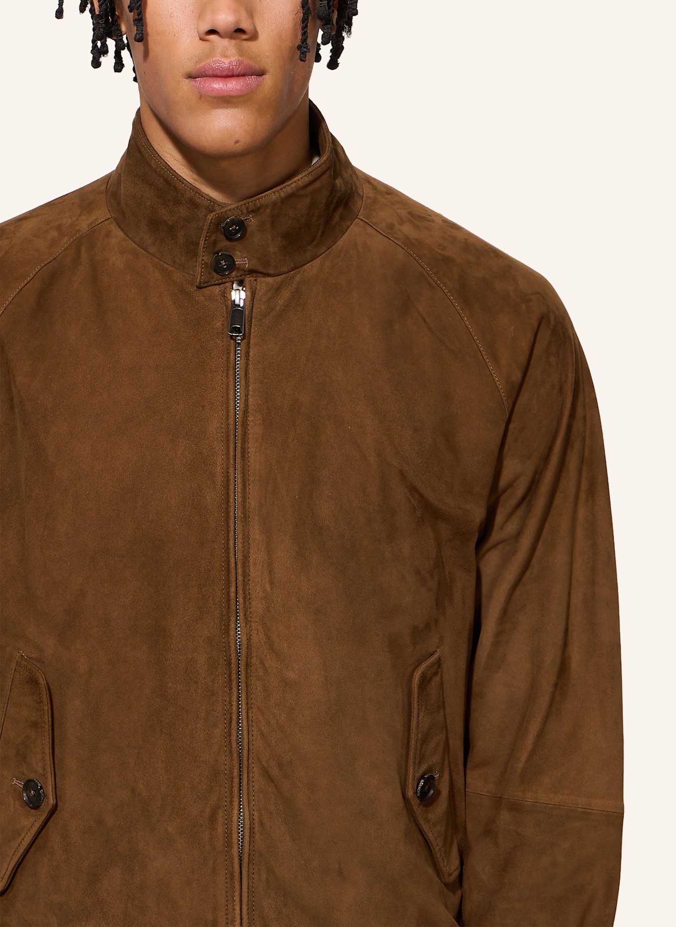 BARACUTA Jacke G9 HARRINGTON SUEDE: OLIV