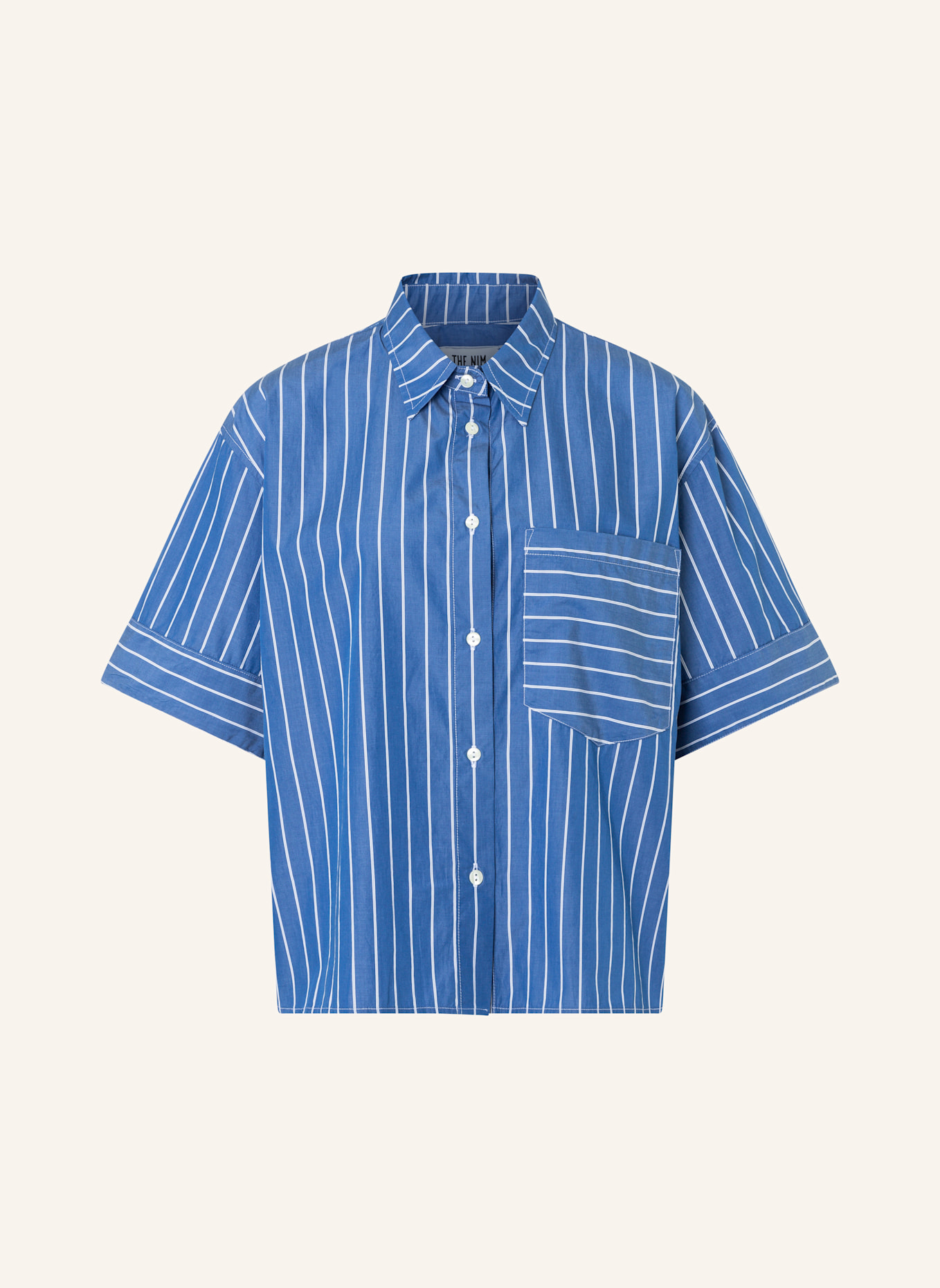 THE.NIM STANDARD Hemd WOMAN SHORT SLEEVES COTTON SHIRT: HELLBLAU