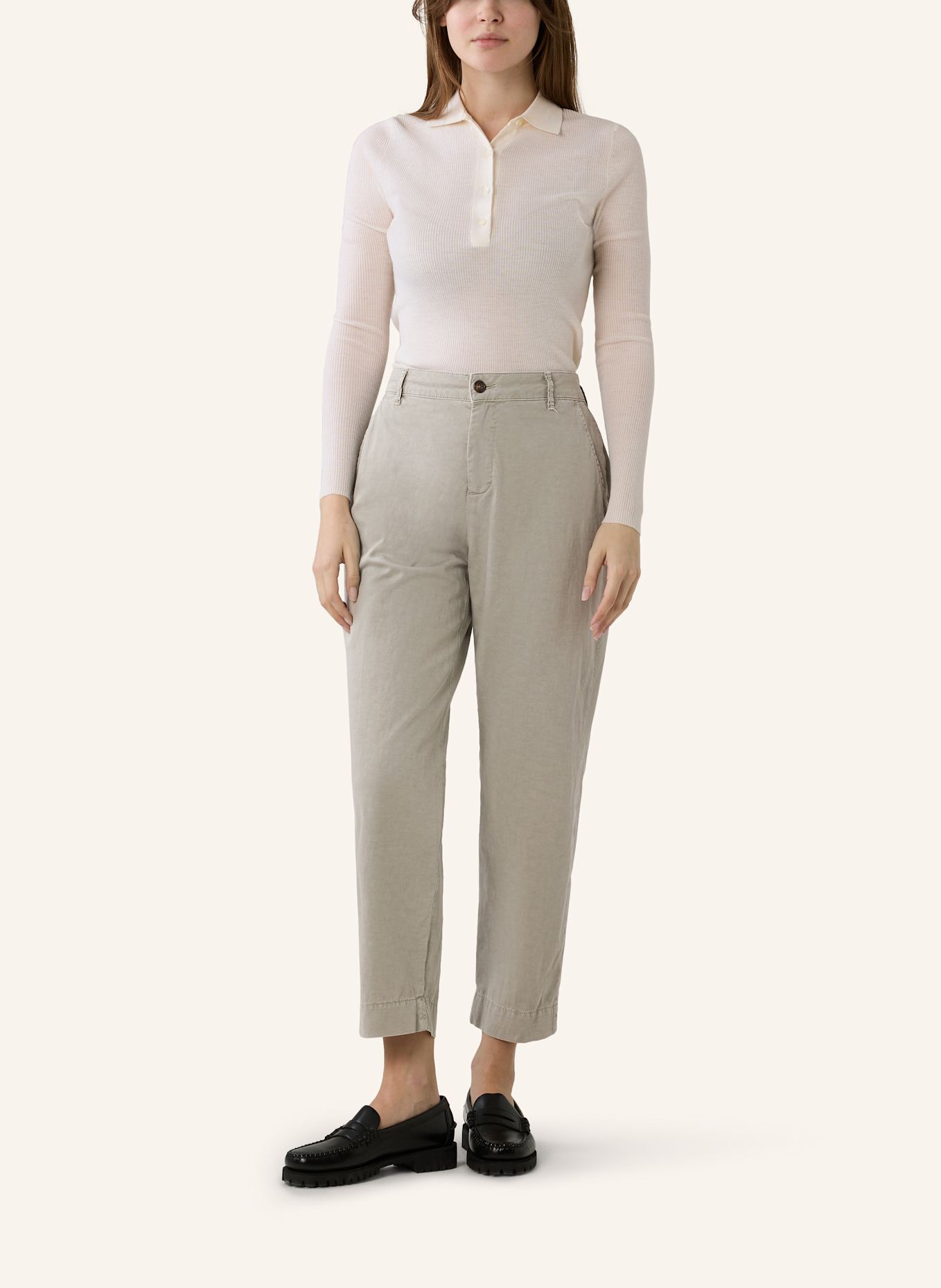 THE.NIM STANDARD Hose CHINO FLAT FRONT: GRÜN