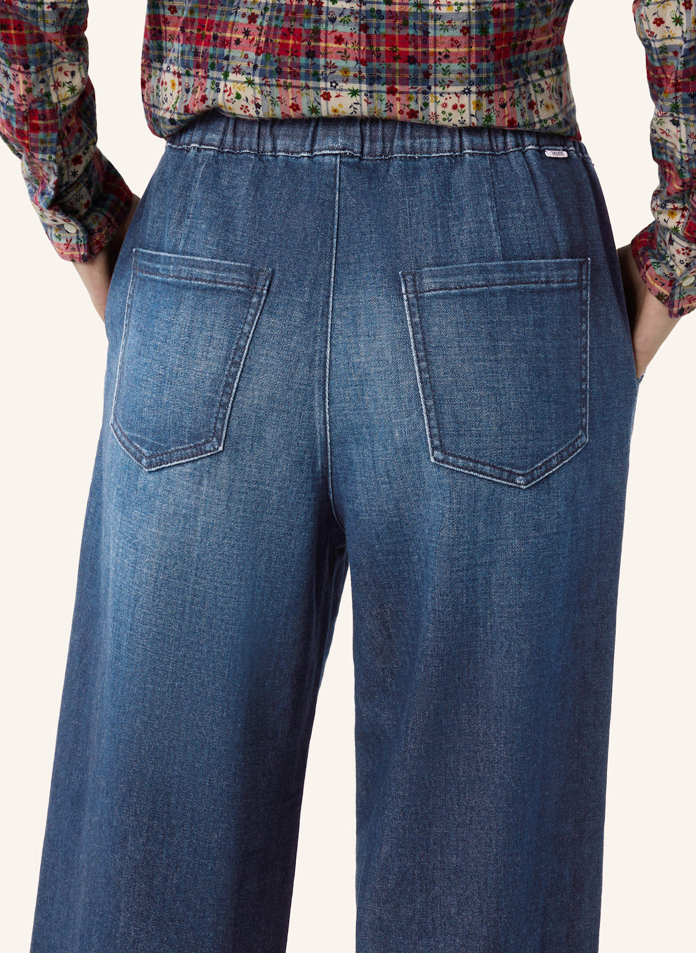 THE.NIM STANDARD Hose WOMAN STRING PANT 3/1 LOOSE WEAVE: BLAU