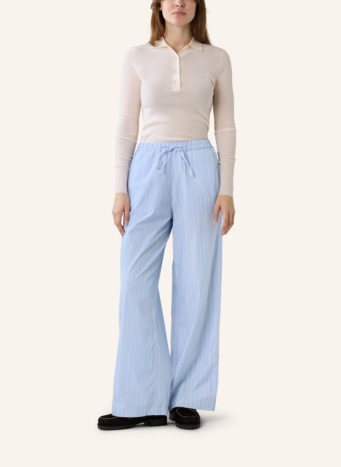 THE.NIM STANDARD Hose WOMAN STRING PANTS COTTON: HELLBLAU