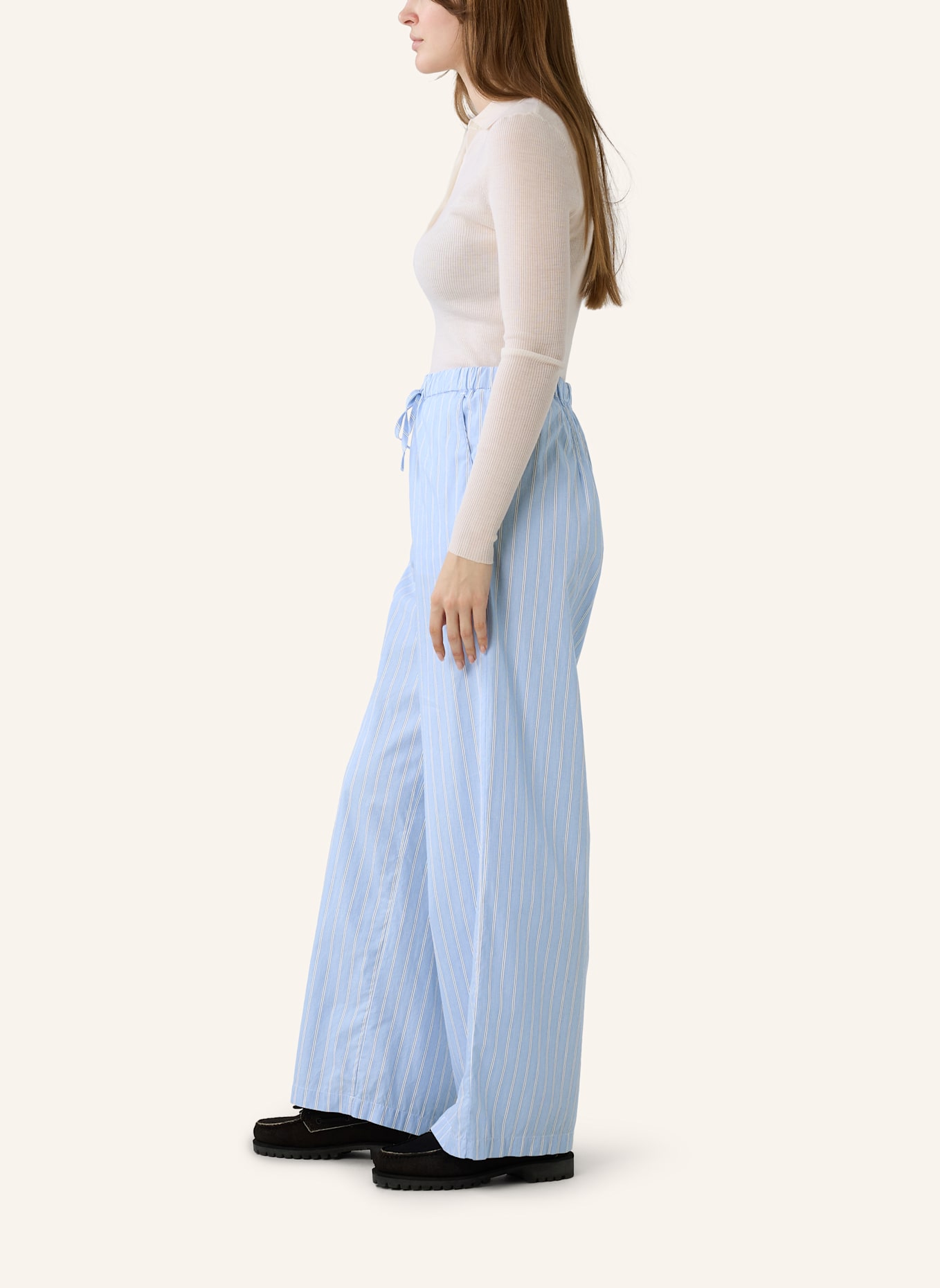 THE.NIM STANDARD Hose WOMAN STRING PANTS COTTON: HELLBLAU