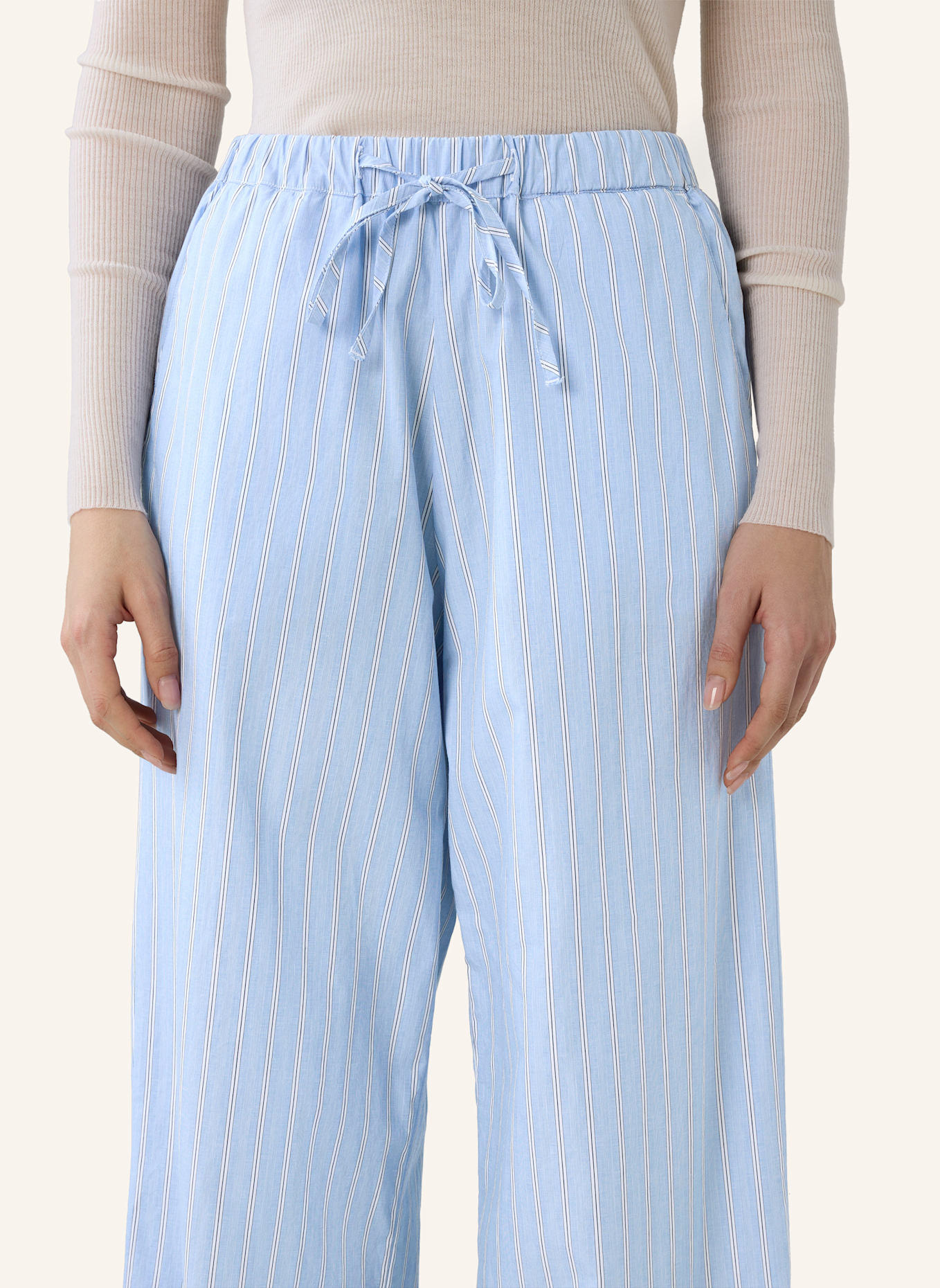 THE.NIM STANDARD Hose WOMAN STRING PANTS COTTON: HELLBLAU